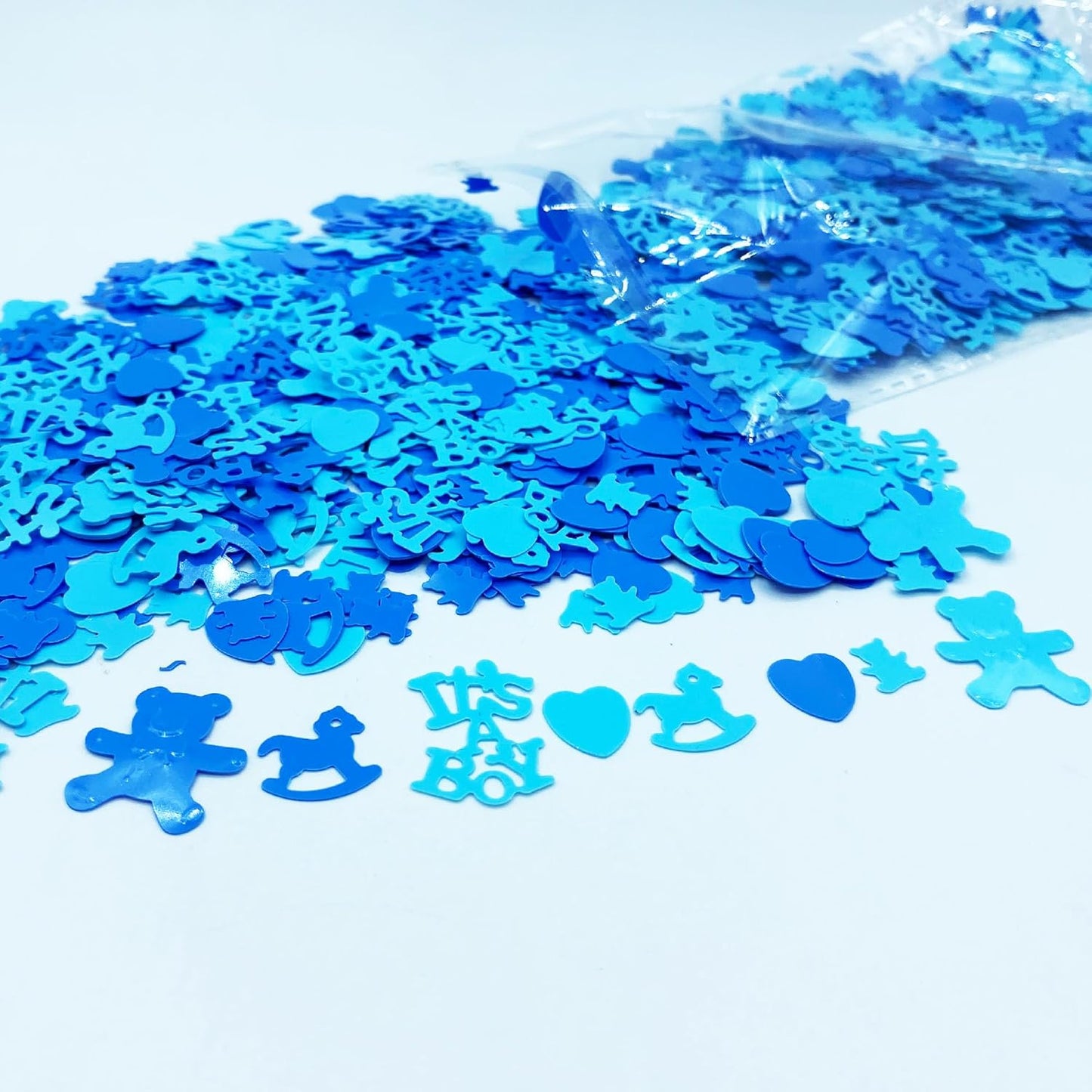 Confetti Boy Sequins Table Confetti Metallic Foil Sprinkles or DIY for Baby Shower Birthday Party Favors(It's A Boy)