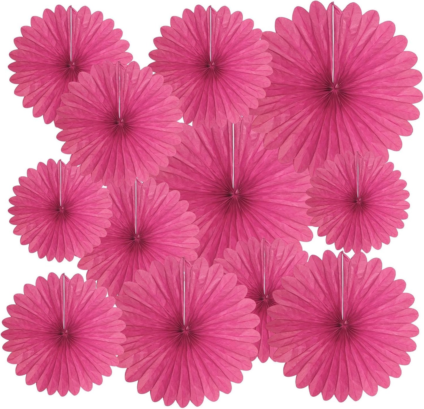 20 Pcs Rose Red Hanging Paper Fan, Hanging Honeycomb Round Paper Fans for Weddings, Birthdays, Easter, Baby Showers, Classroom, Events Ceiling Party Supplies Decorations
