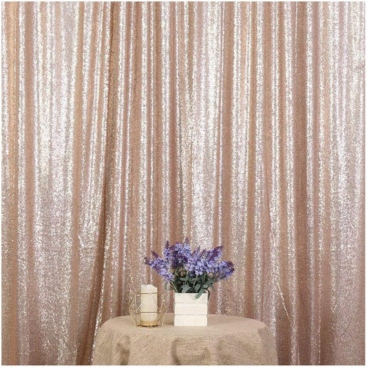 Poise3EHome 6FT x 8FT Sequin Photography Backdrop Curtain for Party Decoration, Champagne