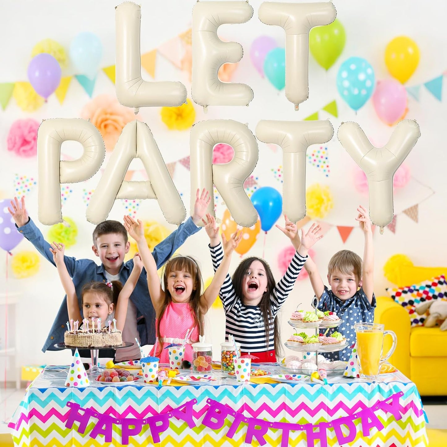 40 Inch Letter Balloons L, Big Custom A-Z Alphabet Foil Name Balloon Cream White, Self Inflating Beige Customize Helium Balloon Letters L for Women Girls Birthday Bride Baby Shower Party Decorations