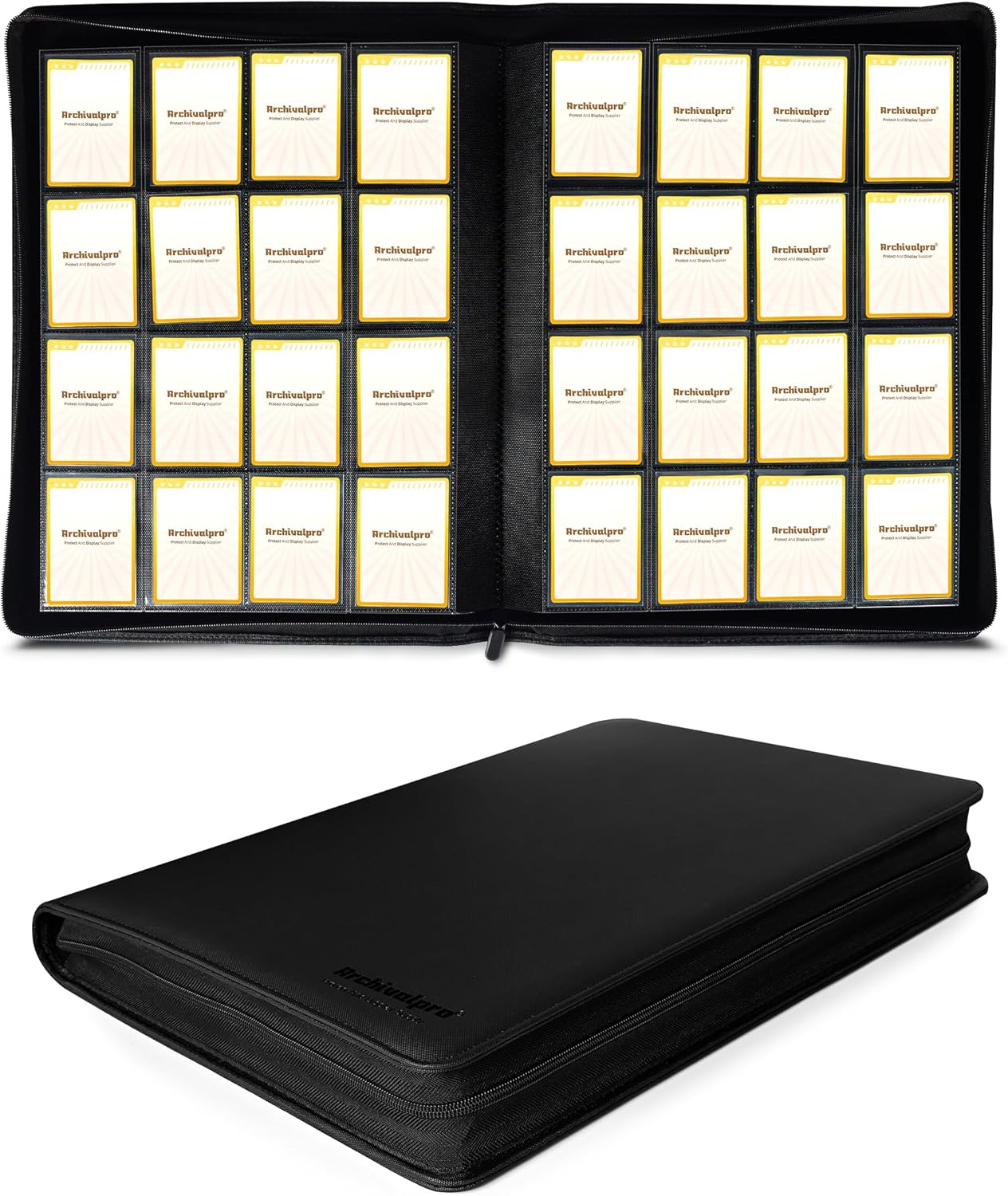 16 Pockets Premium Card Binder 1024 Cards Trading Card Binders Side Load Card Storage Display Album(16 Pocket 1024 Card Slot,Black)