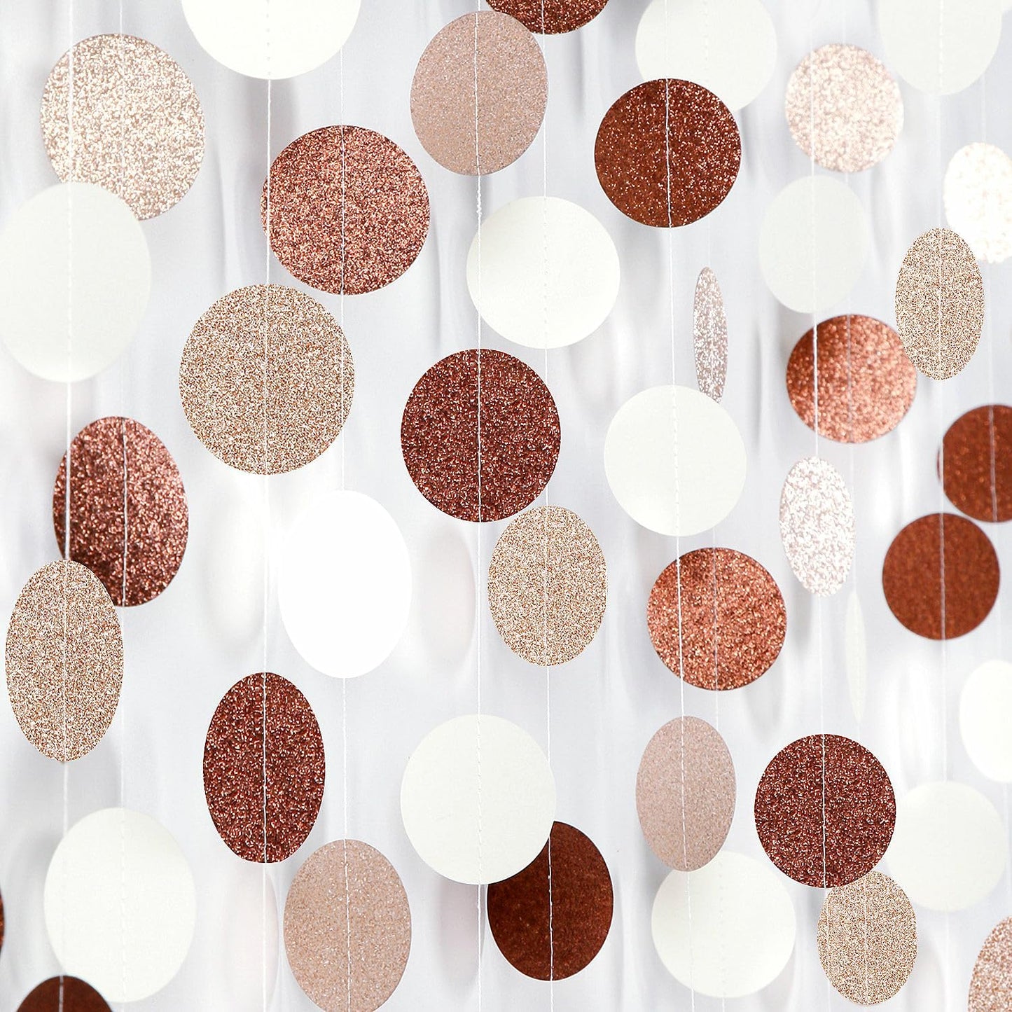 Boho Brown Champagne-Gold Party-Decorations Streamers-Garland - 52ft Fall Rustic Birthday Hanging Paper Banner,Autumn Baby Bridal Showe Neutral Wedding Bachelorette Decor Hugfond