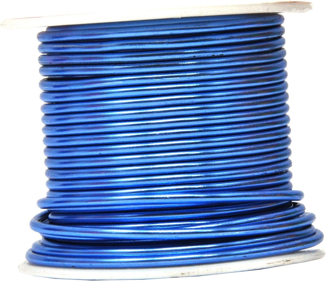 Mandala Crafts 14 Gauge Anodized Aluminum Craft Wire for Jewelry Making – 330 FT Colored Flexible Silver Copper True Blue Pink Ice Blue Green Wire - Bendable for Bonsai Armature Crafting Sculpting
