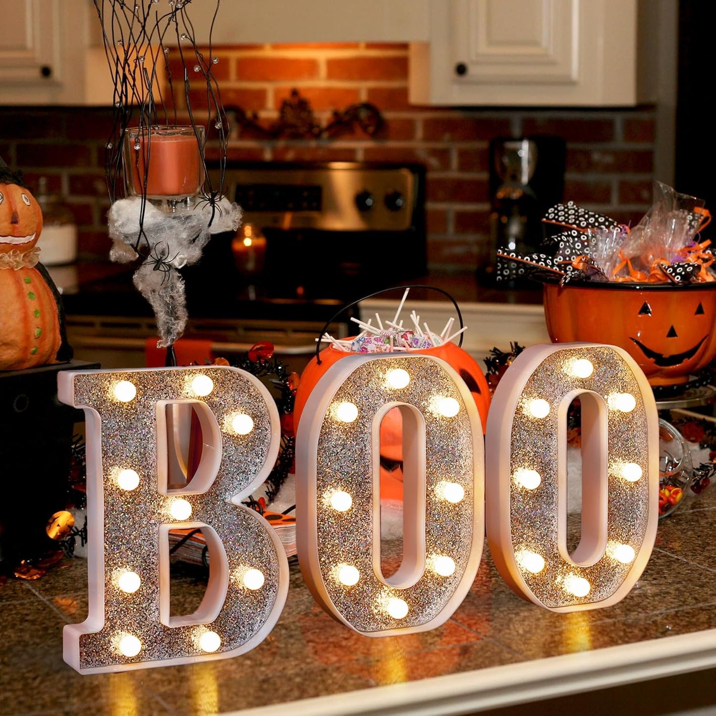 Marquee Light Up Letters, Glitter Silver LED Letter Lights Battery Powered Alphabet Letter Sign for Night Light Wedding Birthday Party Cafe Bar Decoration Girls Room Decor - V