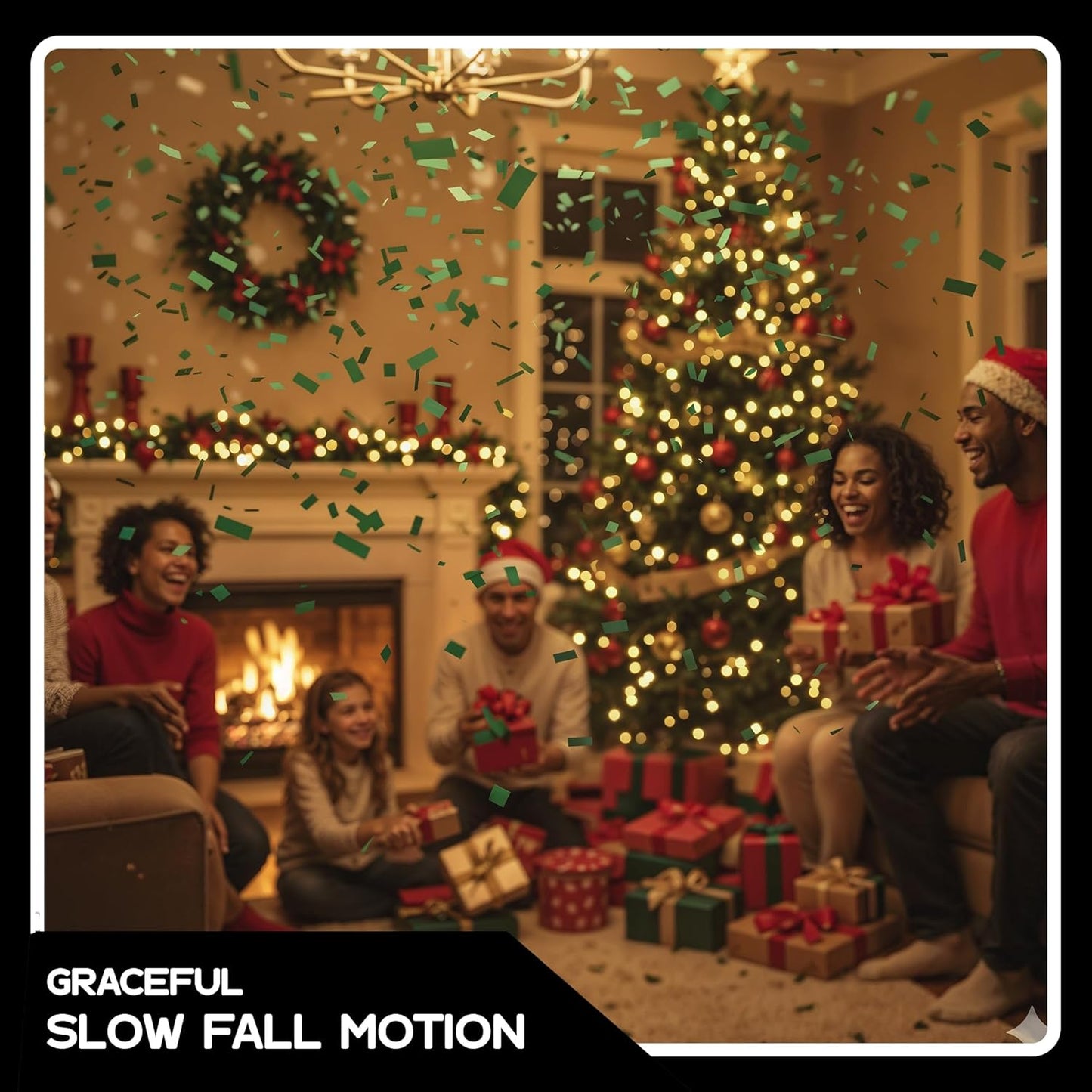 Dark Green Biodegradable Confetti - Rectangular Flame-Resistant Tissue Paper Confetti for Cannon and Launcher use – Best for Gender Reveal, Parties, and Concerts - 20 lb, 320 oz