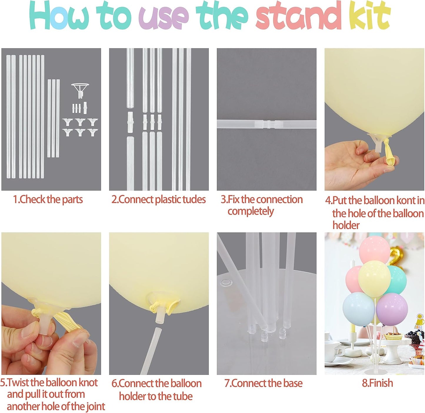 Balloon Stand Kit For Table Centerpieces Pastel Balloons Holder Baby Shower Birthday Party Decorations