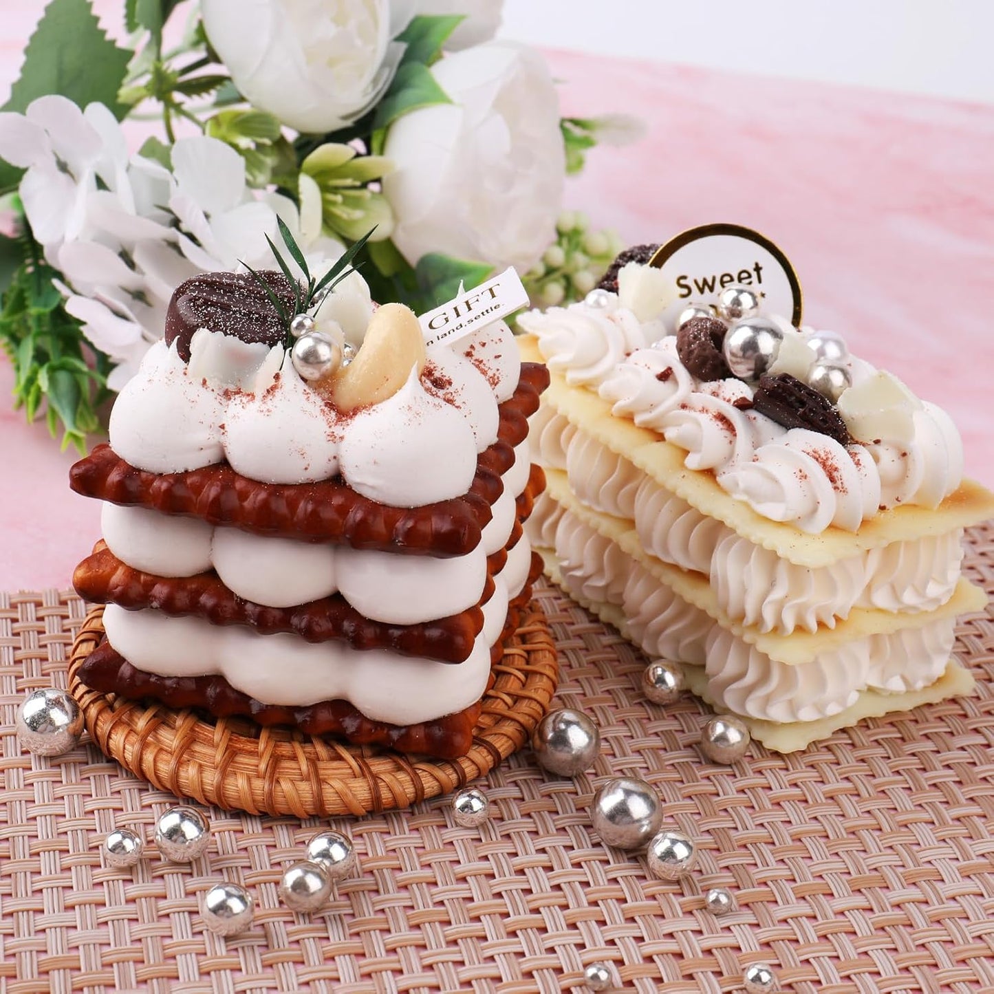 Silver Pearl Sprinkles for Cake Decorating, 11.3 Oz Edible Pearls Sugar 4 Sizes Gift Box Set for Baking Cookie Ice Cream Cupcake Toppings