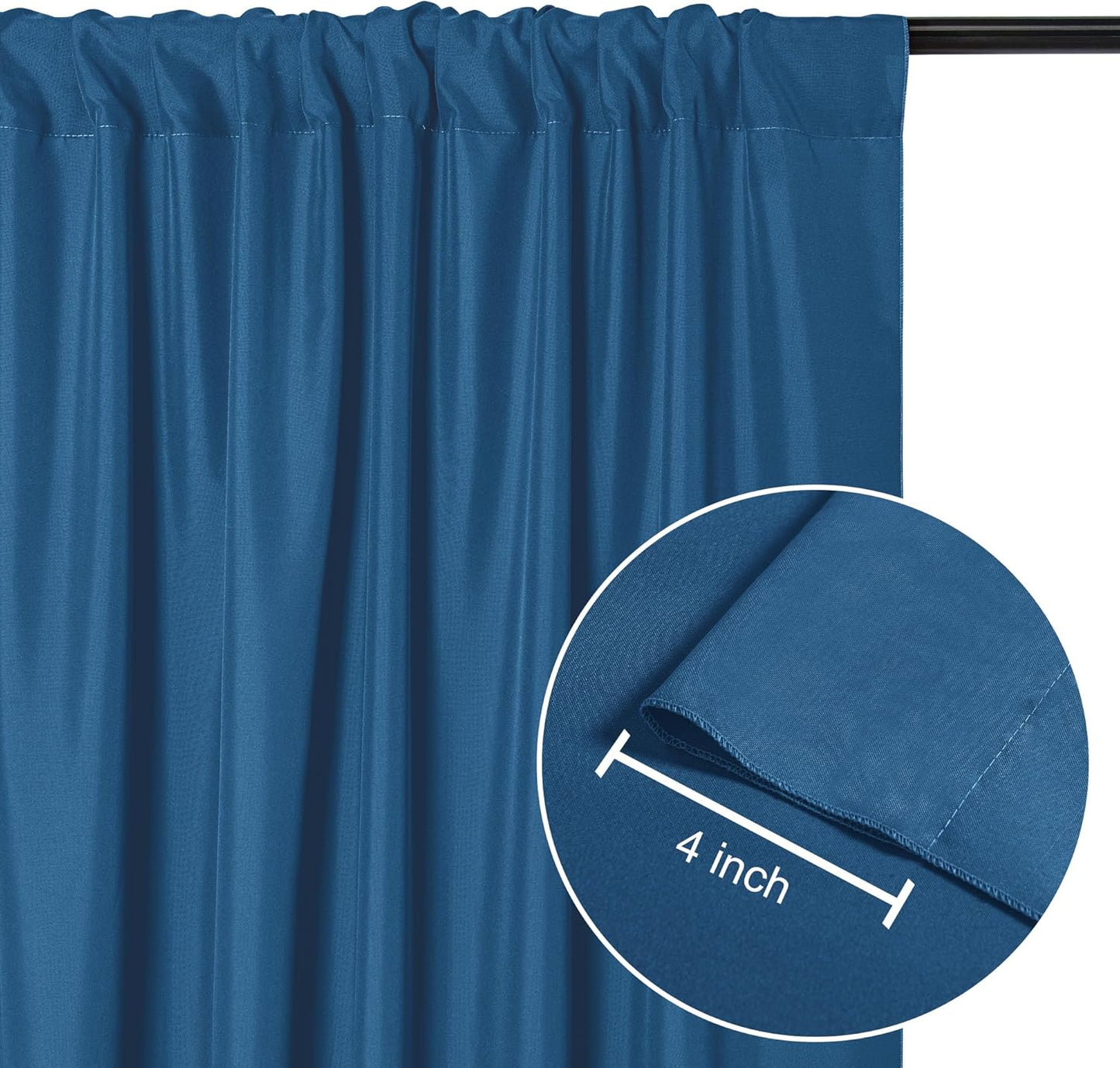 DWCN 10x10 FT Backdrop Curtains for Parties, Photography Backdrop Drapes with Rod Pockets for Wedding Decorations Stage Birthday Family Gatherings, 2 Panels 5ft x 10ft, Royal Blue