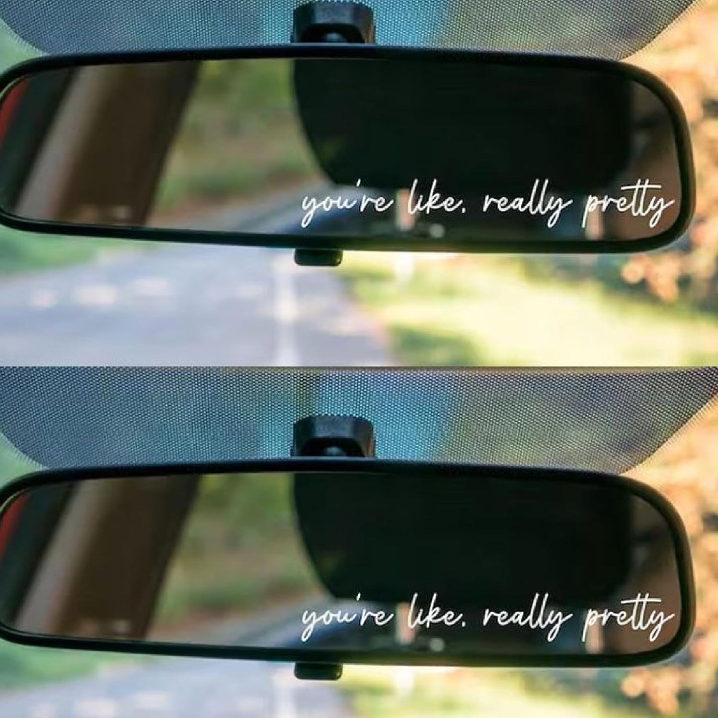 3pcs Custom Car Rearview Mirror Vinyl Decal Personalized Vehicle Rear View Window Sticker Auto Windshield Laptop Cup Label