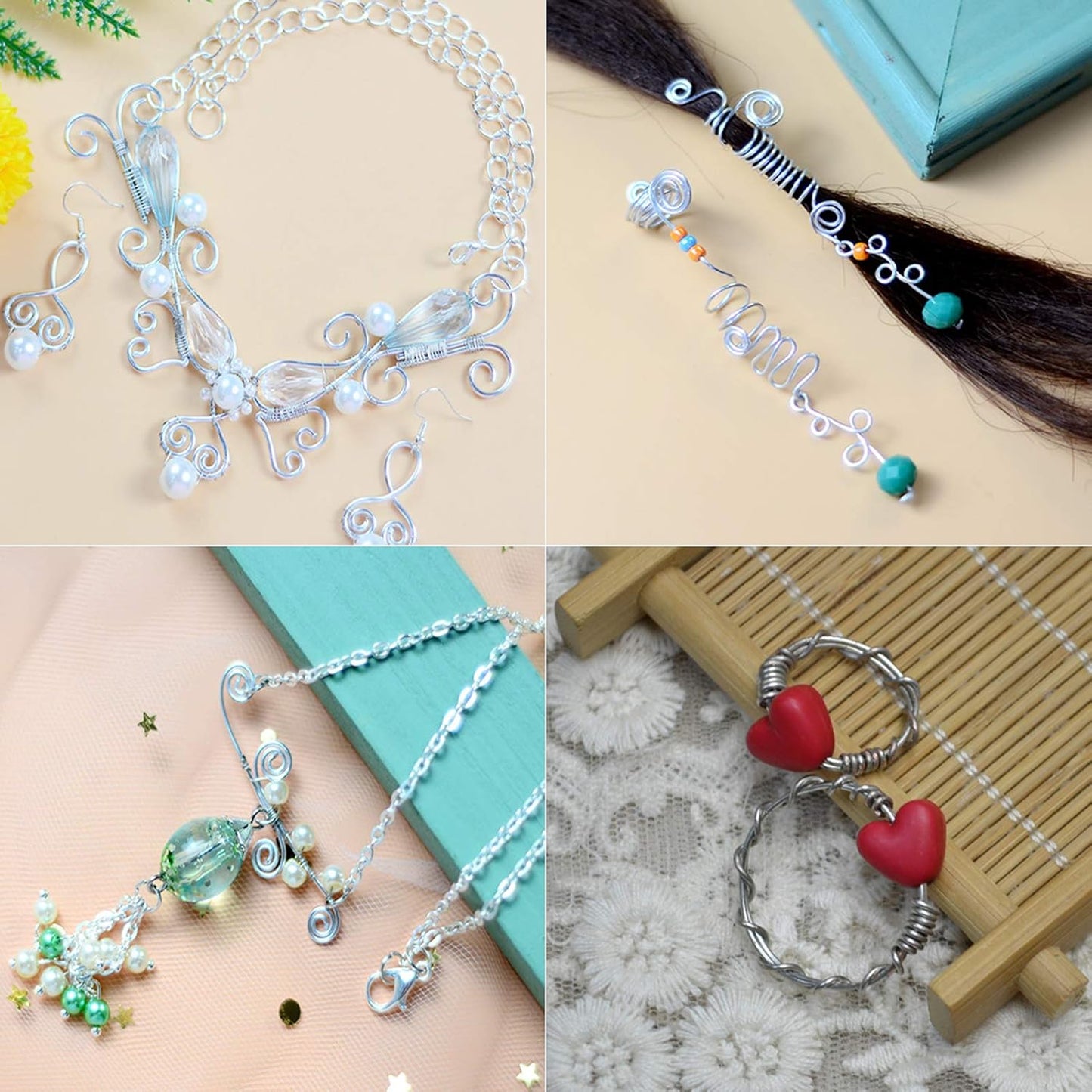 Fashewelry 328 Feet 15 Gauge Aluminum Wire Silver Bendable Metal Craft Wire for Beading Jewelry Craft Making