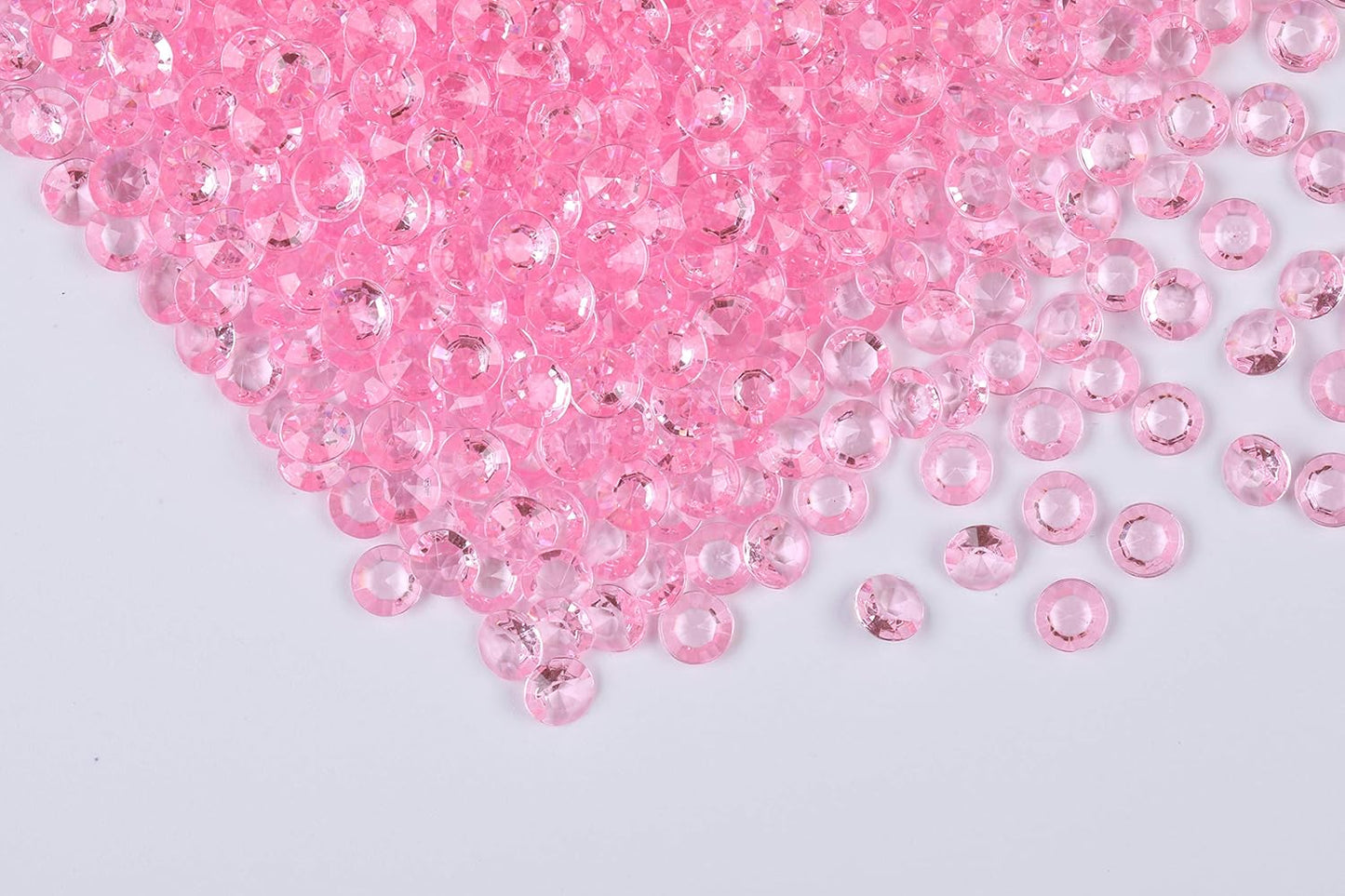 1000pcs/ Pack Wedding Table Acrylic Diamond Scatter Crystals Confetti Acrylic Gems Vase Fillers Rhinestones for Wedding, Bridal Shower, Vase Beads Decorations (12mm, Baby Pink)
