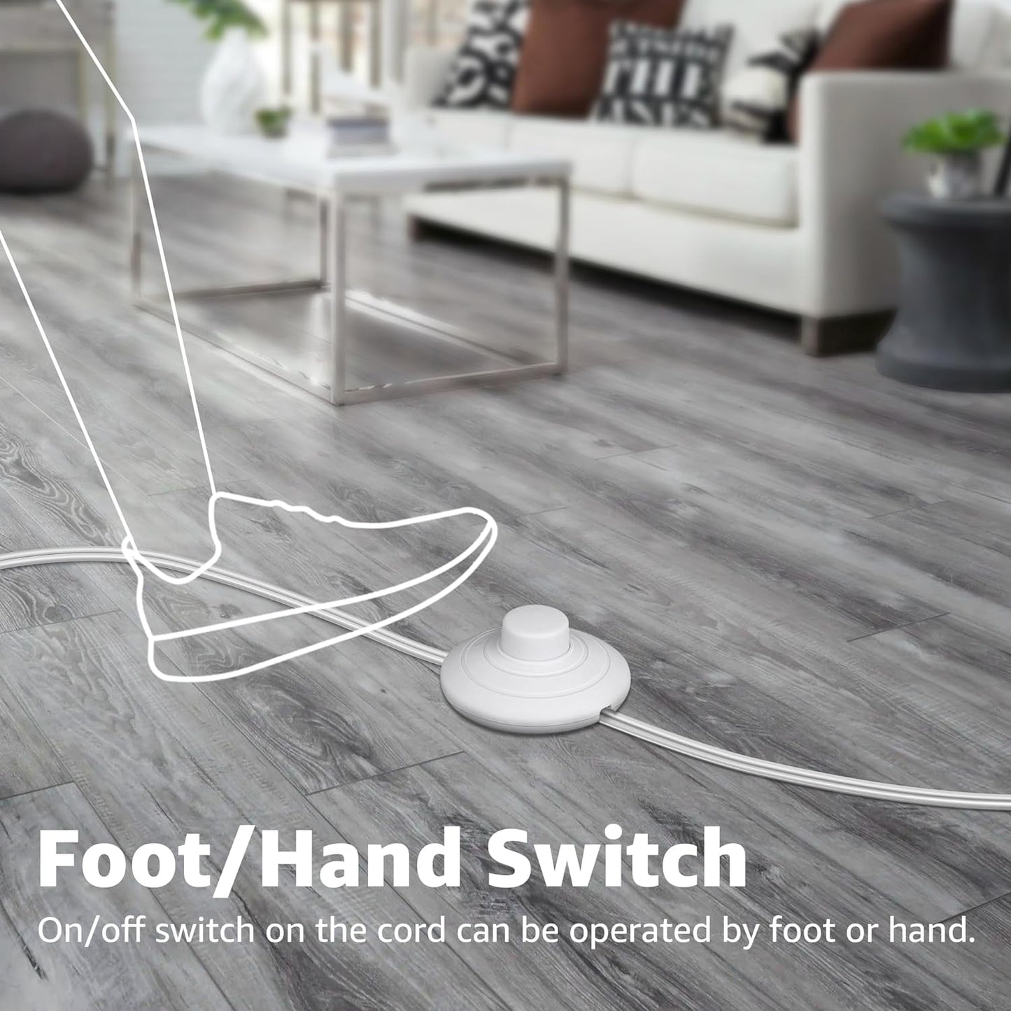 SUNVIE 4 Pack Up Lights Indoor Floor Can Light 5W Uplighting Uplights Indoor with 2700K GU10 Bulbs, Uplight for Home Plant Floor Spotlight with 5.9 FT UL Listed Plug Cord &Foot Switch