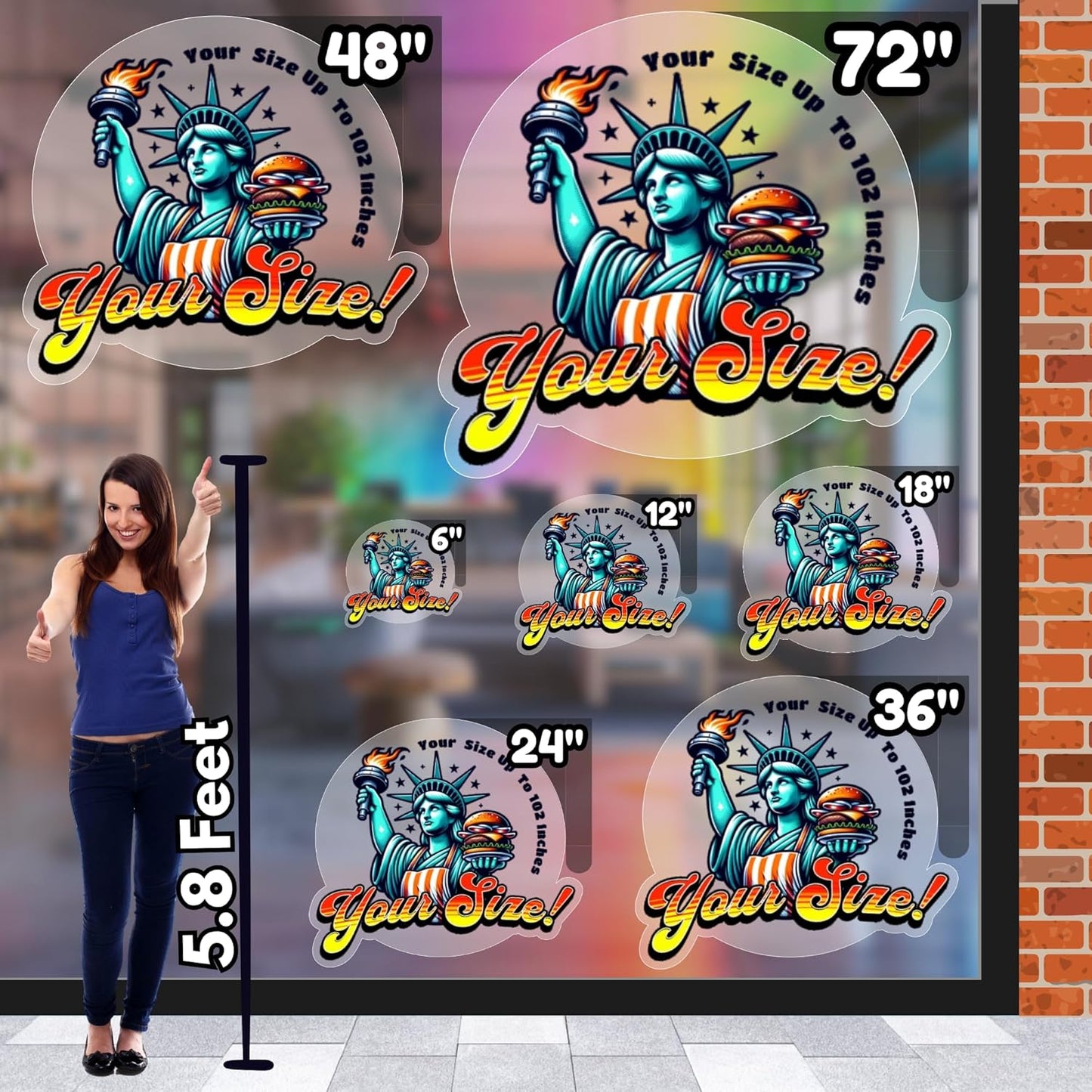 Custom High Static Window Cling ║ Your Logo or Design We Print Your Static Cling ║ Waterproof School Storefront Home ║ Perfect for Installing on Windows in Less Than a Minute.