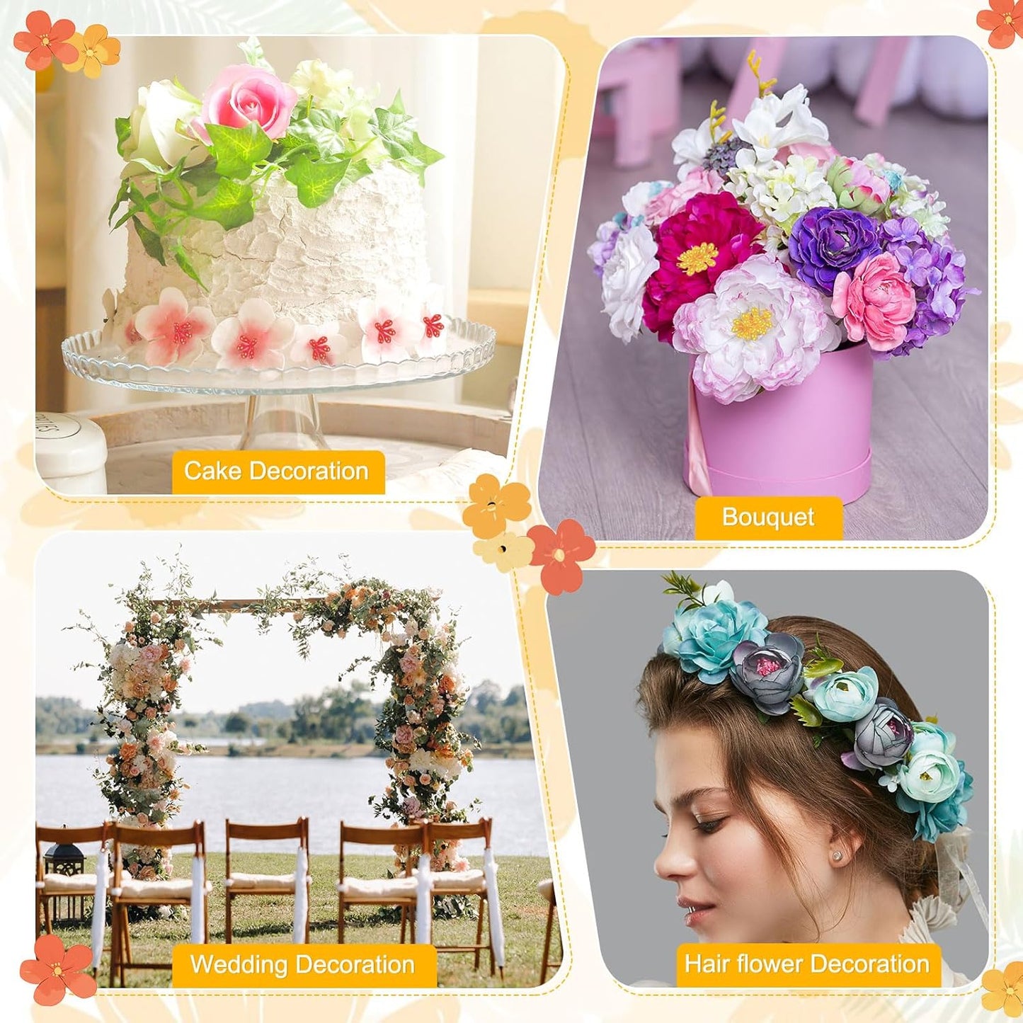 150-Pack Flower Stamens for Crafts, 5mm Double Heads Artificial Pearl Floral Pistil Mini Flower Pollens Stamens for DIY Making/Wedding/Scrapbook Decoration [Sapphire Blue]