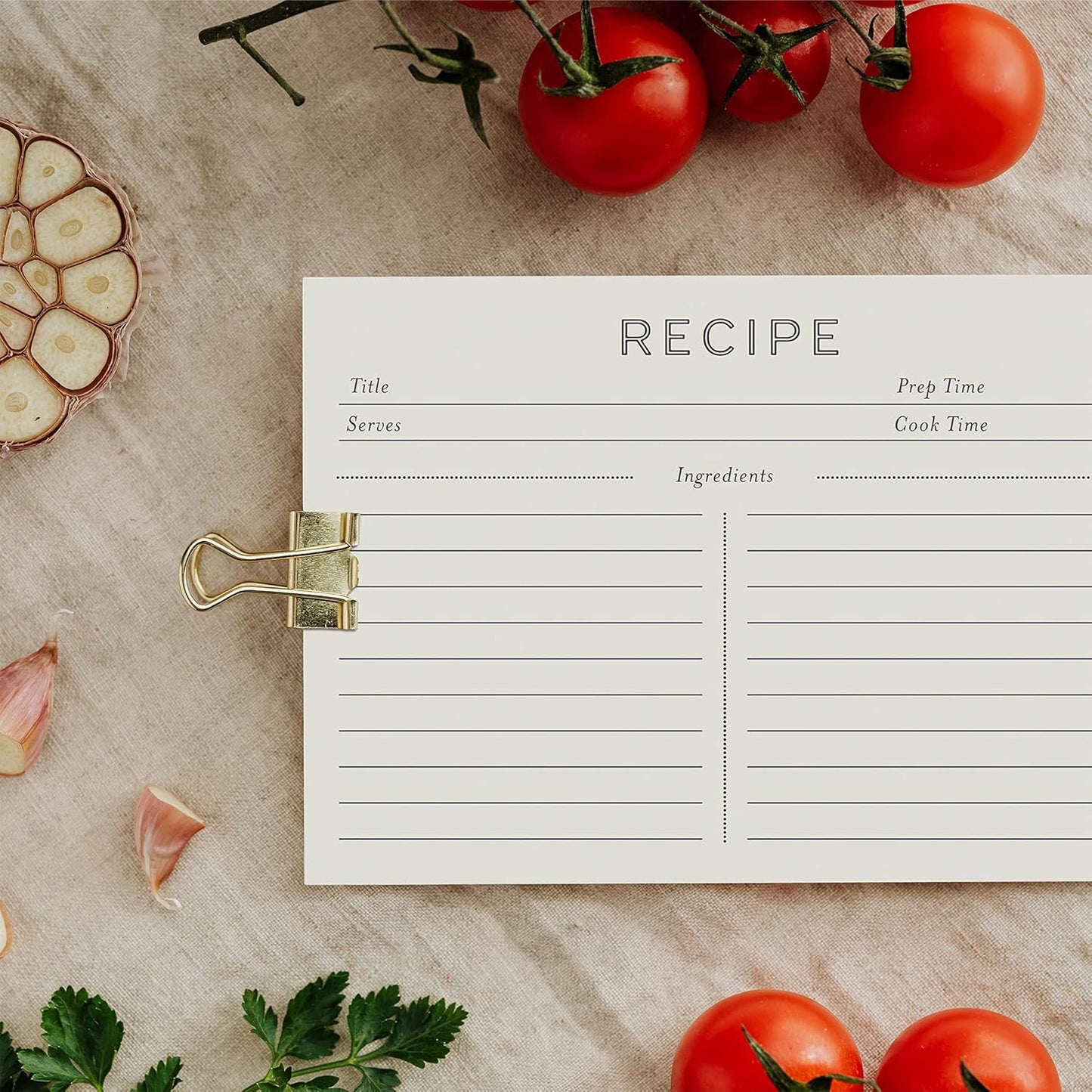 Jot & Mark Recipe Cards 5x7 Inches Blank Double Sided, 50 Count (Modern Minimal) - Menu Cards