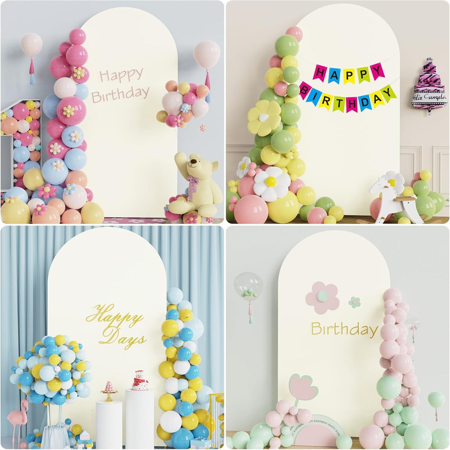 Wokceer 6.6 FT Wedding Arch Stand and Arch Cover, Metal Arch Stand with Arch Stand Cover for Birthday Party Wedding Ceremony Bridal Baby Shower Event Decor