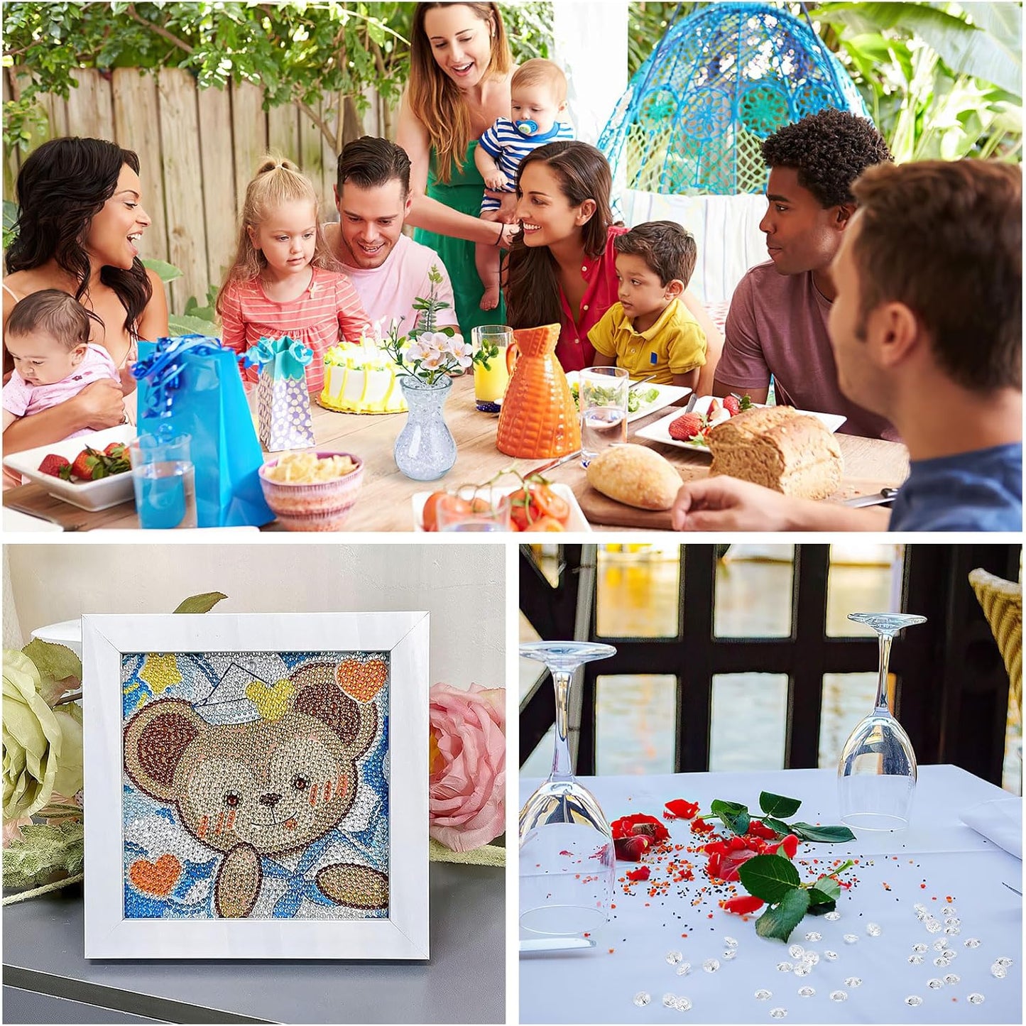 5000 pcs/Pack Wedding Table Scatter Confetti Crystals Acrylic Diamonds 6 mm Rhinestones for Wedding, Bridal Shower, Vase Beads Decorations (6mm, Lake Blue)