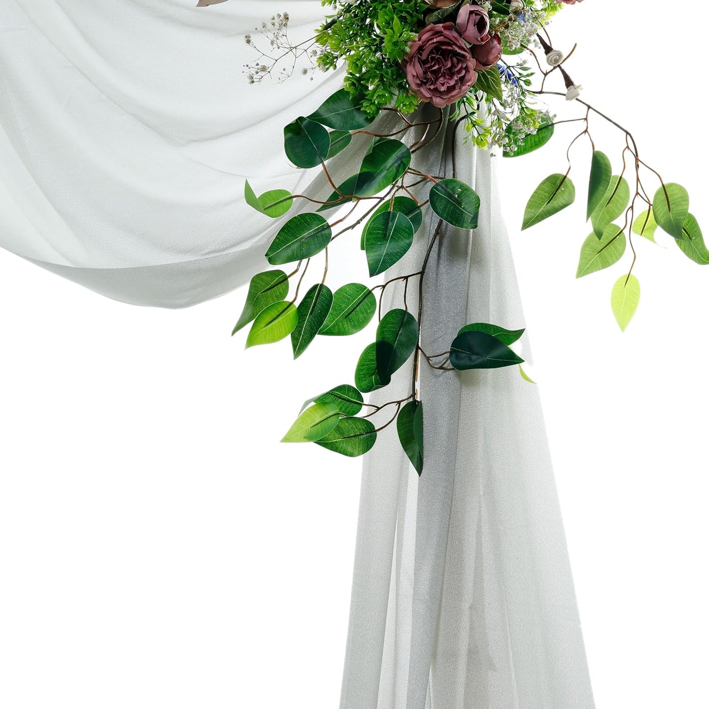 VDS Pack of 1 Panel (30 Inch X 20 Feet) Wedding Arch Draping Fabric Sheer Chiffon Fabric Drapery for Wedding Ceremony Reception Swag Backdrop Canopy Chuppah ARBO Altars Decoration (Grey)