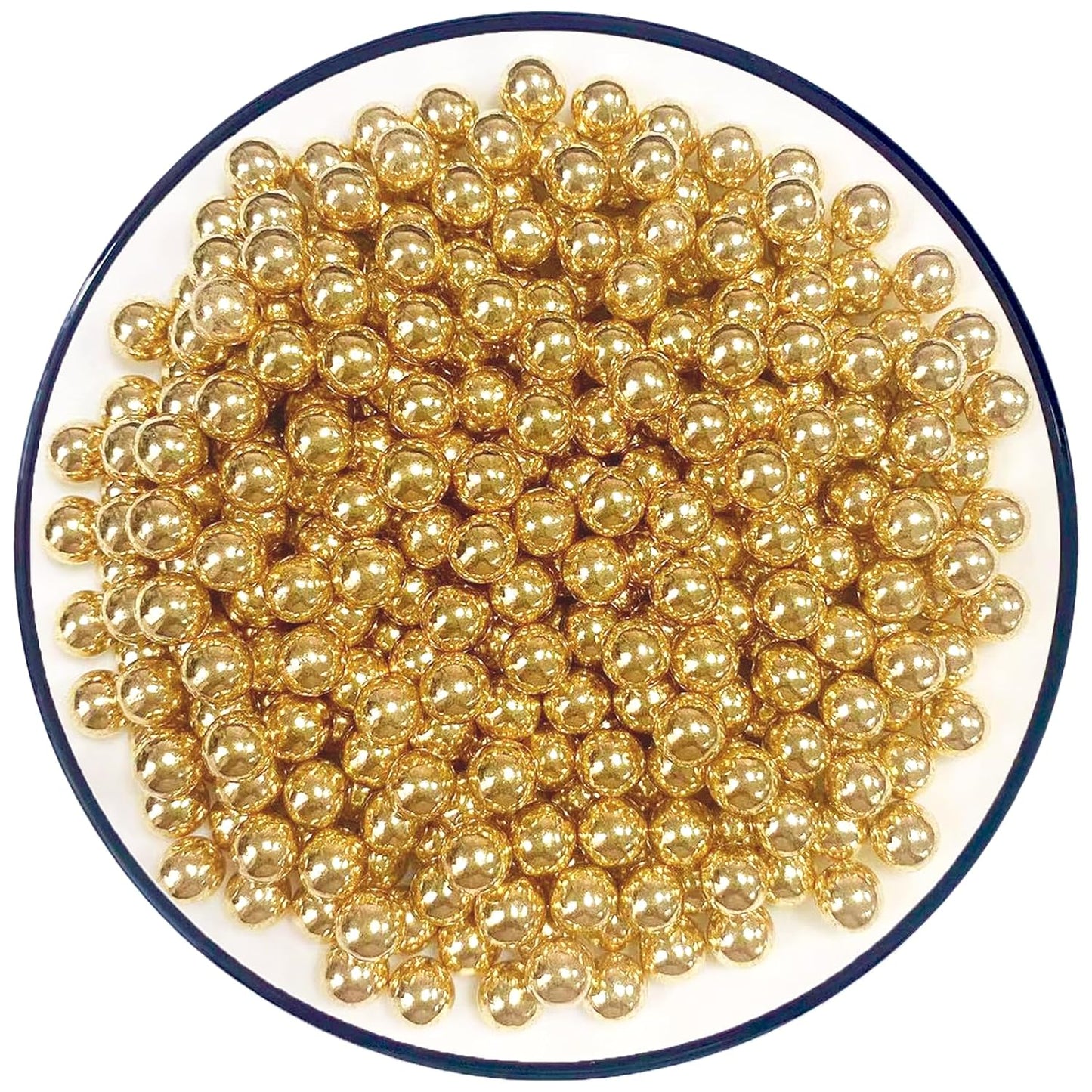 Sentovac 7mm Gold Pearl Sprinkles Edible Cake Decorating Sugar Candy Cookie Cake Cupcake Topper Ice Cream Baking Decorations Halloween Christmas Valentines Wedding Supplies