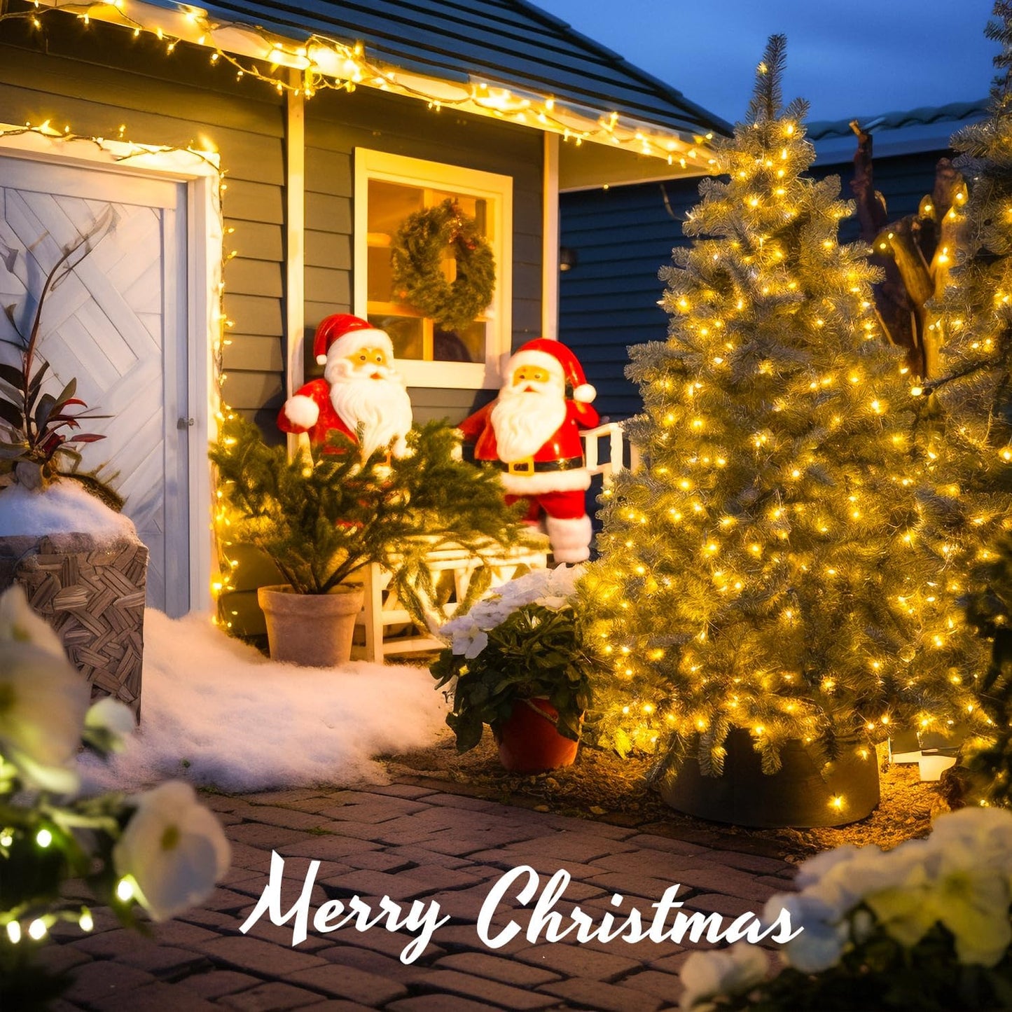 JMEXSUSS 163ft 500 LED Warm White Christmas Lights Outdoor, Clear Wire Plug-in String Lights Indoor Bedroom, 8 Modes Remote Control Christmas Tree Lights for Christmas Bedroom Tree Classroom