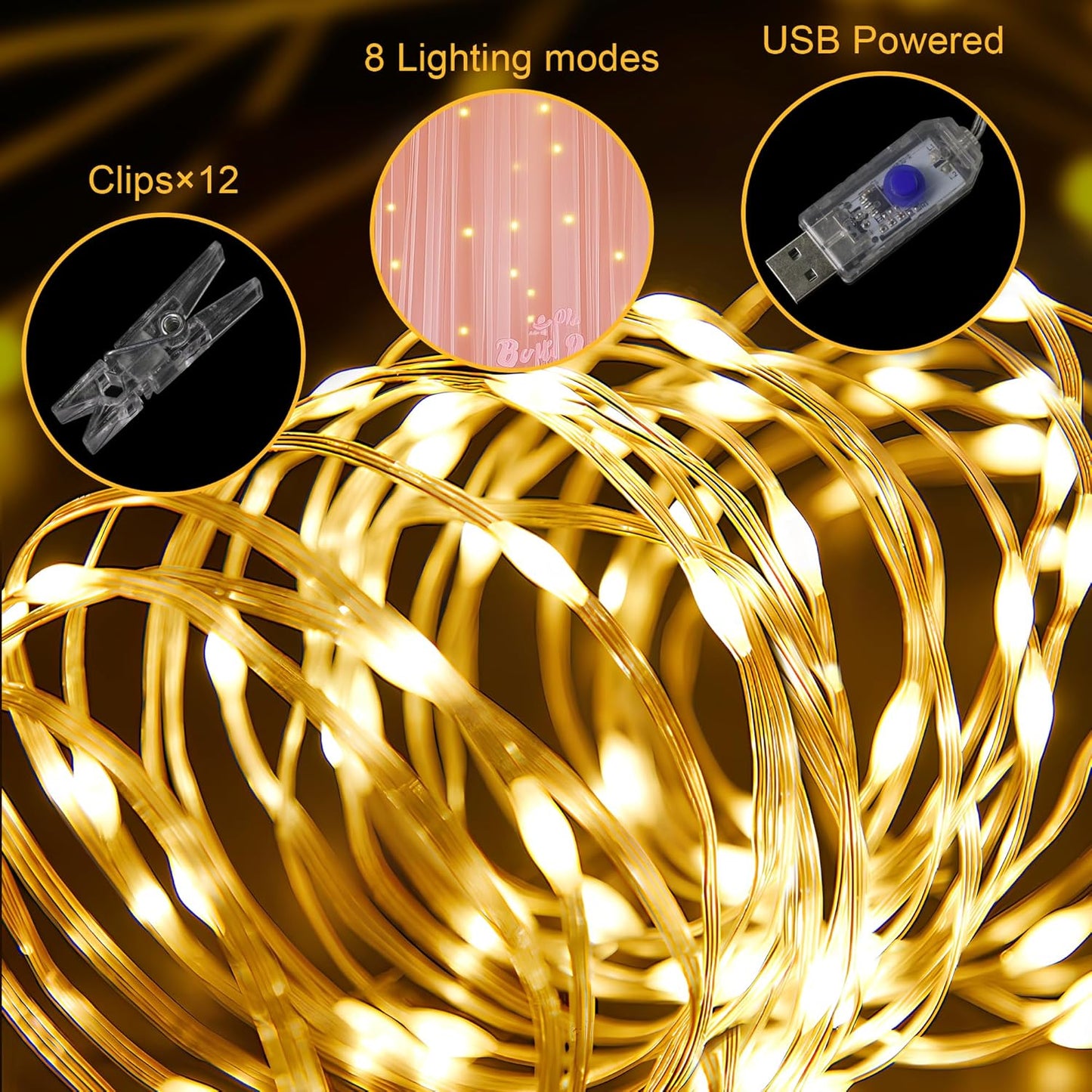 Fomcet Peach Tulle Backdrop Curtains with Lights String 10FT X 10FT Sheer Curtain with Lights for Backdrop Tulle Curtain for Wedding Birthday Party Photo Shoot (2 Panels 5x10FT)