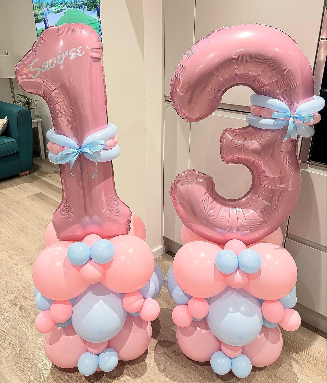 11 Balloon Number Birthday, Giant Light Pink Number 1 & 1 Helium Foil Balloon for Girls 11th Birthday, Pastel Pink 40'' Self Inflating Mylar 11 Balloon for Women Anniversary Party Decorations Supplies
