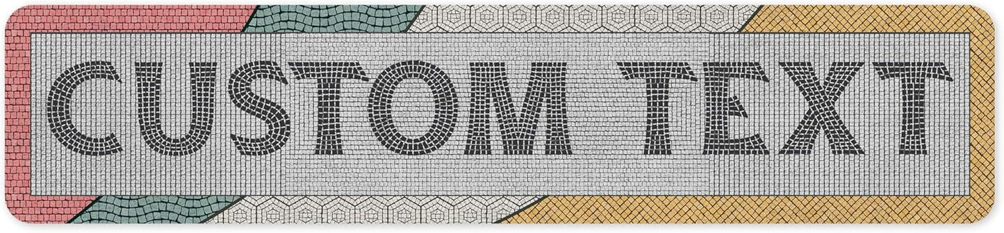 Custom Sign, Custom Street Sign, 11 Font Colors, 13 Font Styles, 4 Hole Options, 22 Sizes, 4x18 Inches, Rust Free DiBound, Fade Resistant, Made in USA by My Sign Center (Fauxsaic 2)