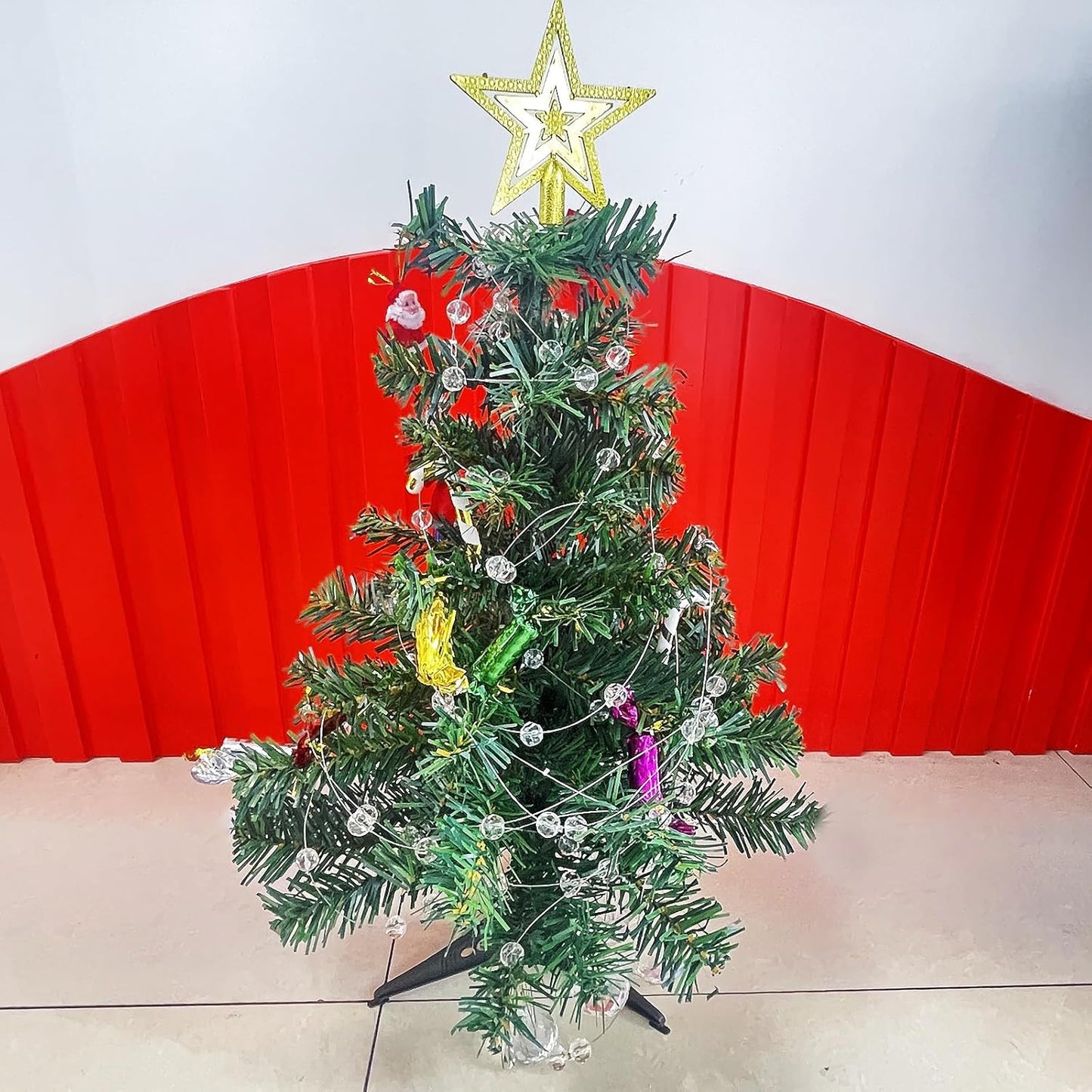 Crystal Beaded String Clear Glass Beads Garland Strands Hanging Wedding Arch Decor Curtain Chandelier Christmas Tree Ornaments Door String Beaded Drapes Decoration Accessories(3.3 Feet 5pcs)