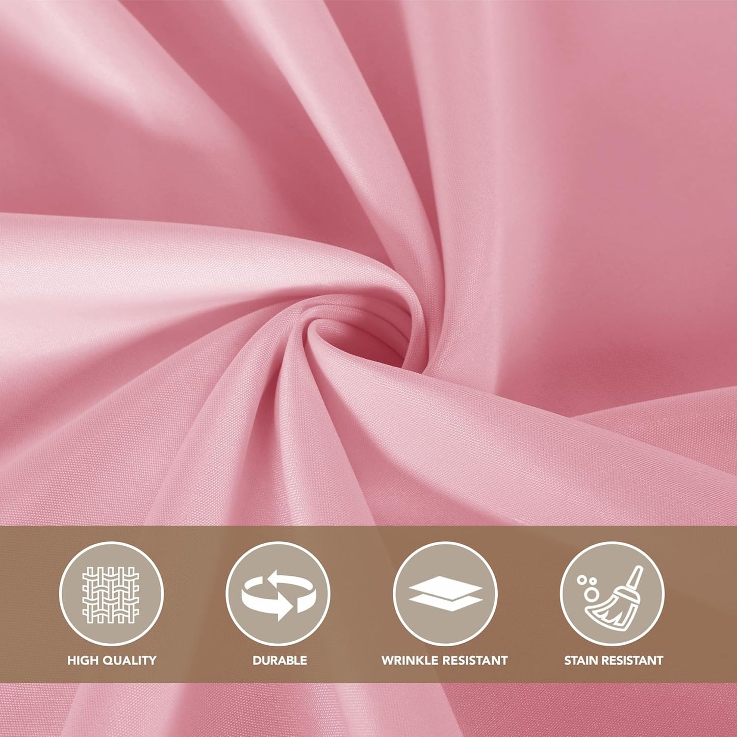 sancua Square Tablecloths 85x85 Inch, 2 Pack - Pink Fabric Table Cloth for Square or Round Tables, Washable Polyester Table Cover for Outdoor Party, Birthday, Buffet, Resturant