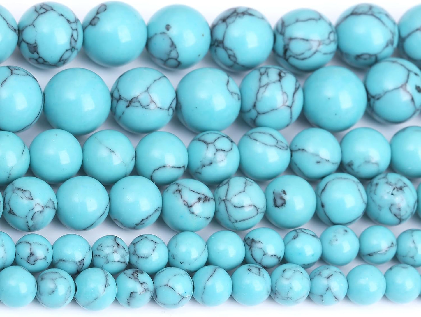 Lake Blue Turquoise Stone Beads Gemstone Round Crystal Energy Jade Beads Stone Beads for Jewelry Making DIY Bracelet Necklace Jewelry Making 1 Strand 15.5inch 31PCS 12MM