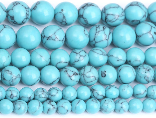 Lake Blue Turquoise Stone Beads, Gemstone Round Crystal Energy Jade Beads, 4MM, 90PCS, DIY Bracelet Necklace Jewelry Making