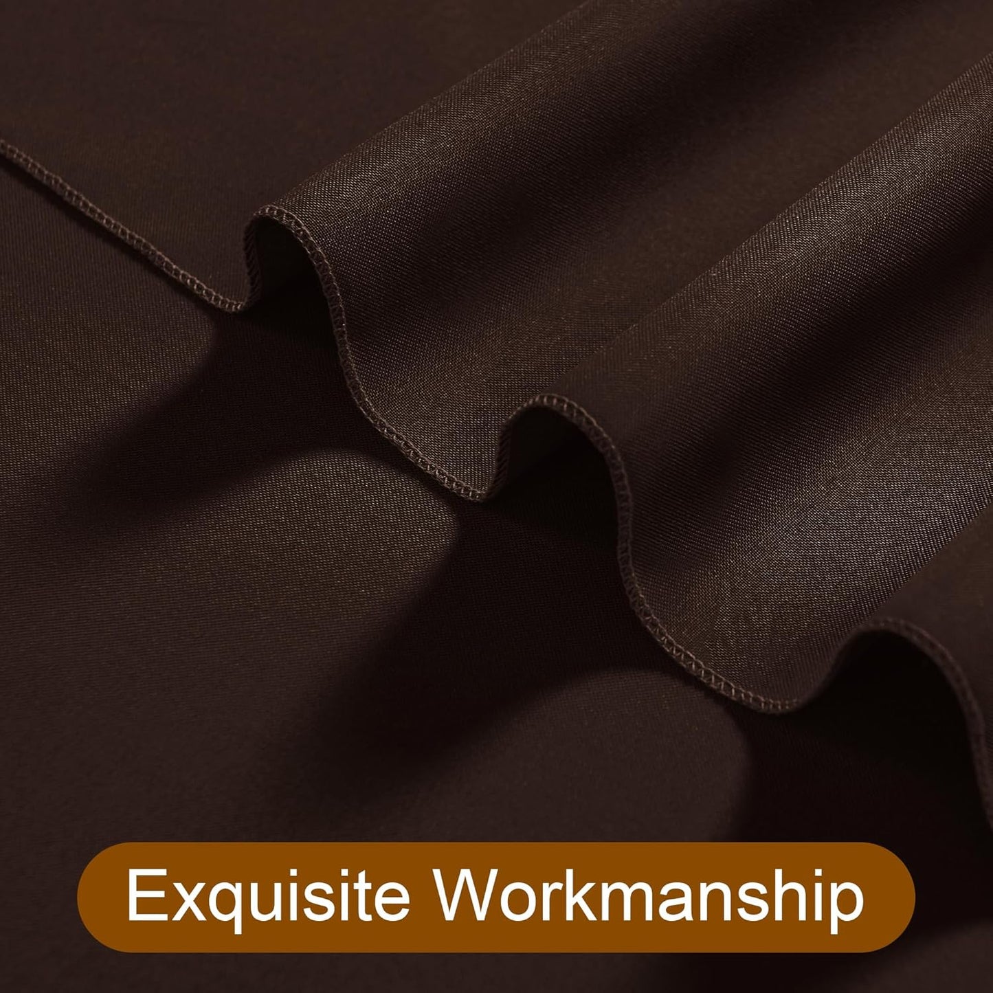 DWCN 10x10 FT Backdrop Curtains for Parties, Photography Backdrop Drapes with Rod Pockets for Wedding Decorations Stage Birthday Family Gatherings, 2 Panels 5ft x 10ft, Brown