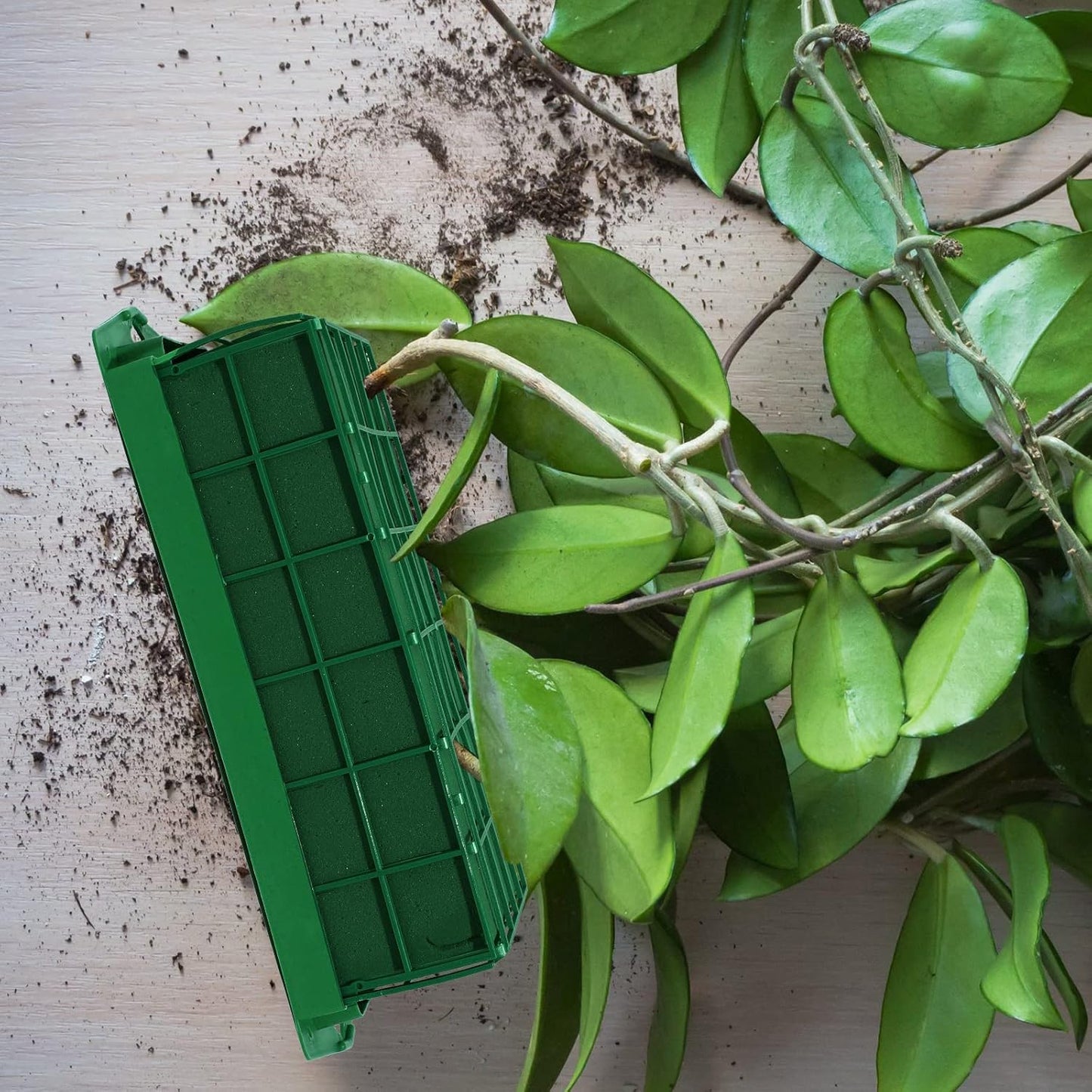 Boao 4 Pieces Floral Foam Cage Holder with Floral Foam for Fresh Flowers Cage Bowl for Table Centerpiece Flower Arrangement, Rectangle, 11.8 x 4.7 x 3.1 Inch