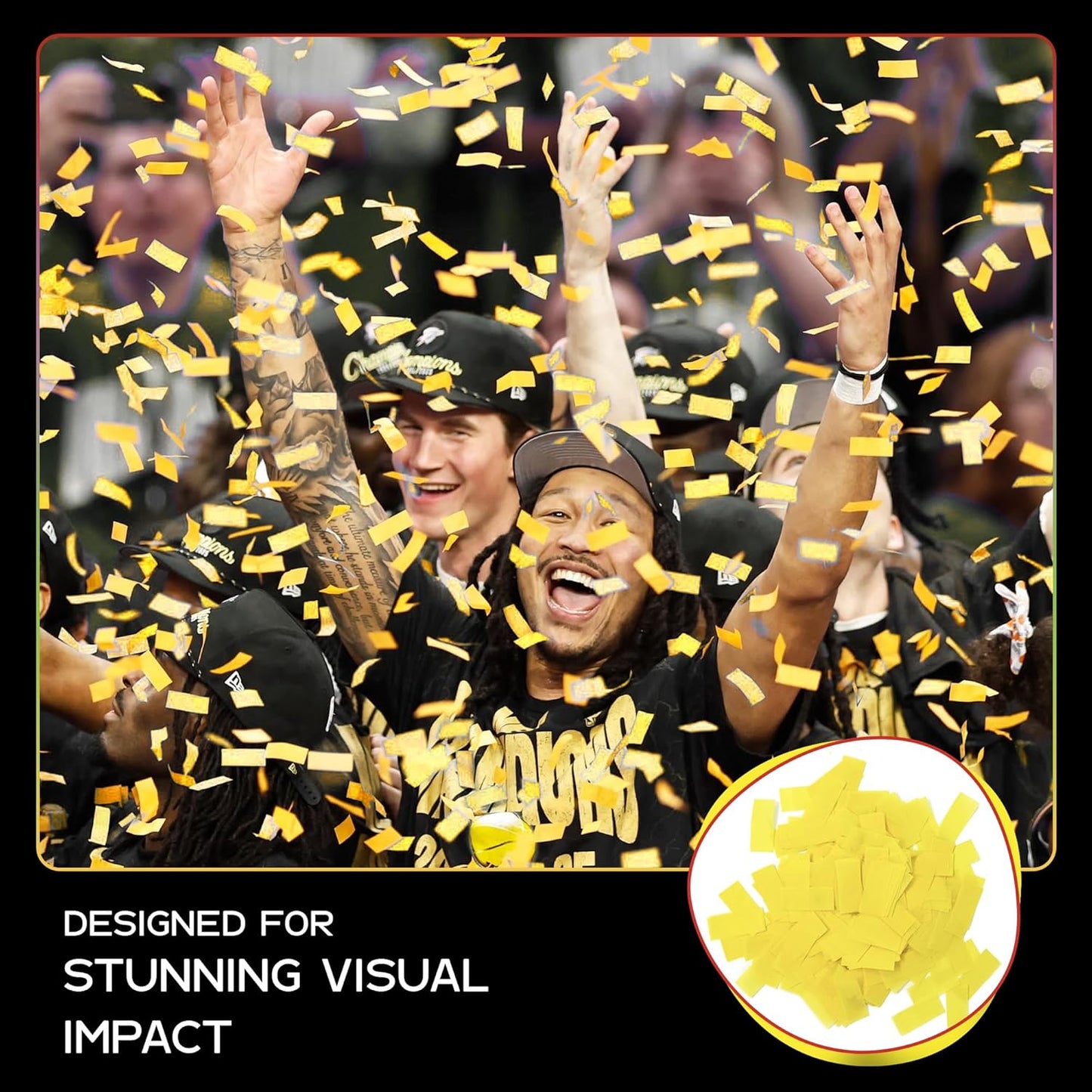 Biodegradable Confetii - Rectangular Yellow Fluttering Tissue Paper Confetti for Cannon and Launcher use - Best for Birthday, Wedding, Parties and Events - 1 lb, 16 oz