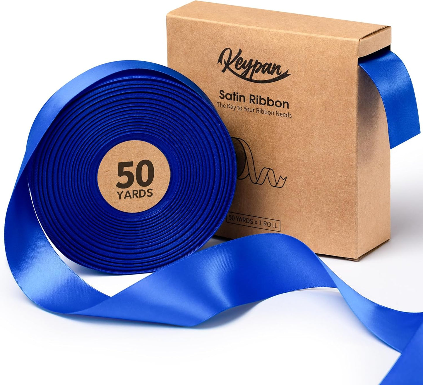 Royal Blue Satin Ribbon 1-1/2 Inch x 50 Yards Double-Faced Ribbons for Gift Wrapping Flower Bouquet Wedding Paper Bows Invitations Crafts