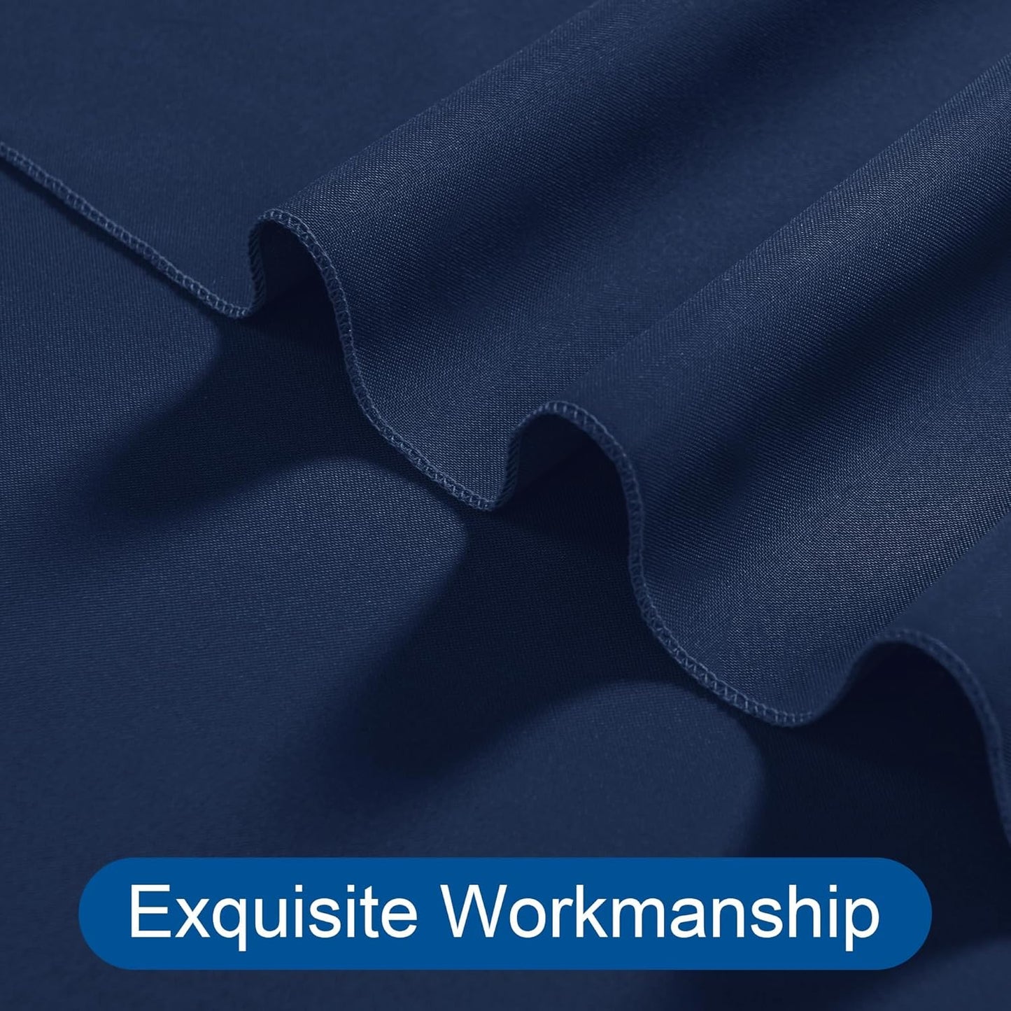 DWCN Backdrop Curtains for Parties, Background Curtains Photography Backdrop Drapes with Rod Pockets for Wedding Decorations Stage Birthday Family Gatherings, 2 Panels 5ft x 10ft, Navy Blue