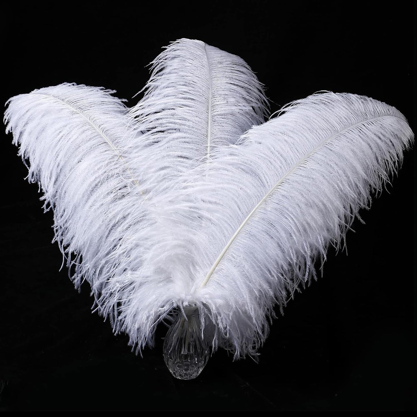 Larryhot White Large Ostrich Feathers - 16-18 inch 10pcs Feathers for Vase,Wedding Party Centerpieces and Home Decorations (White)