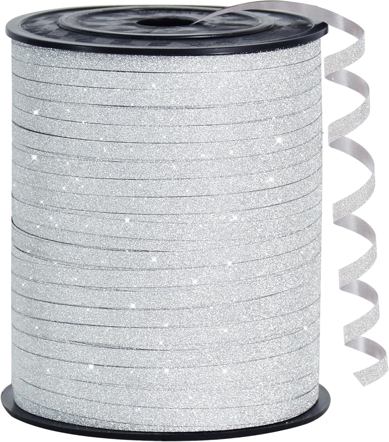 BEISHIDA 500 Yards White Glitter Ribbon Curling Crimped, Glitter Ribbon Balloon String Shiny for Gift Wrapping Ribbon for Birthday Party Festival Art Craft Decor Florist Flowers Decoration