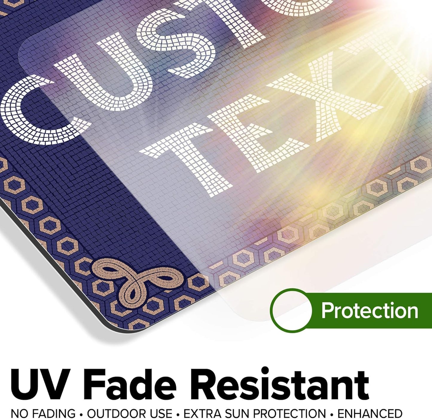 Custom Sign, Custom Street Sign, 11 Font Colors, 13 Font Styles, 4 Hole Options, 22 Sizes, 7x10 Inches, Rust Free DiBound, Fade Resistant, Made in USA by My Sign Center (Fauxsaic 1)