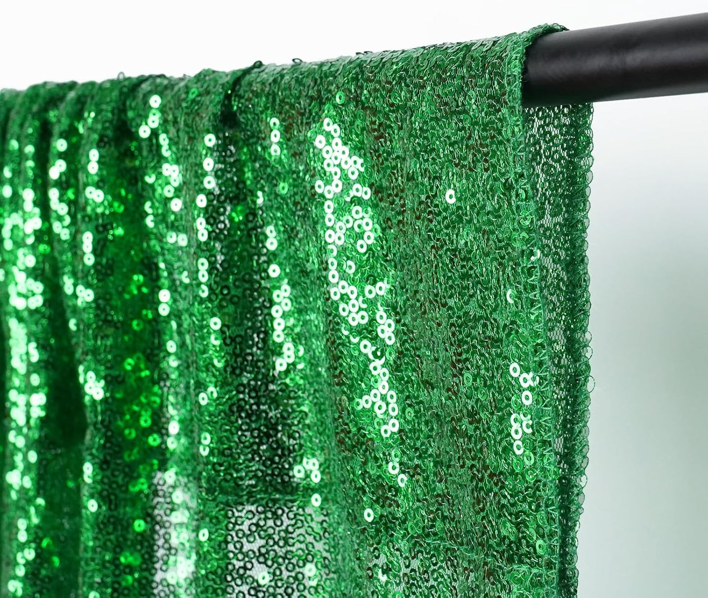 Poise3EHome 8FT x 10FT Green Sequin Photography Backdrop Curtain for Party Decoration, Green