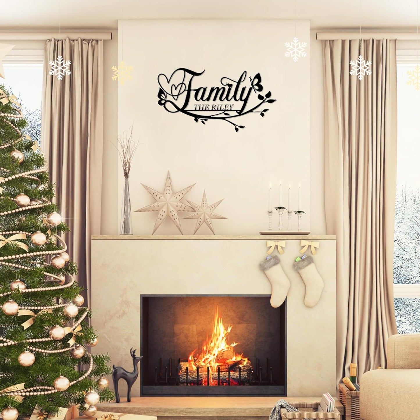 Personalized Family Last Name Signs, Custom Signs Outdoor Metal, Monogram Metal Sign Wall Art For Home Outside Decor, Name Sign Customized Wedding Christmas Housewarming Gifts For Women Men