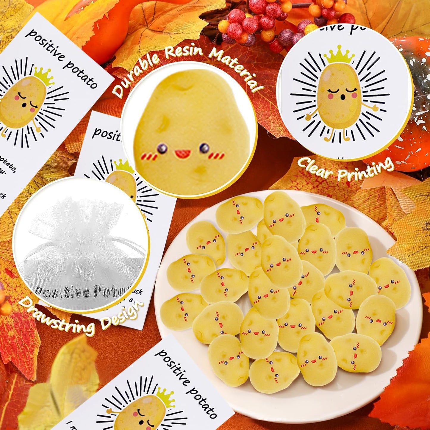 20 Set Positive Potato Bulk Employee Appreciation Gifts for Thank You Staff Back to School Student Teacher Coworker Nurse Pocket Gift End of Year Student Gift Pun Inspirational Cards Office Gifts