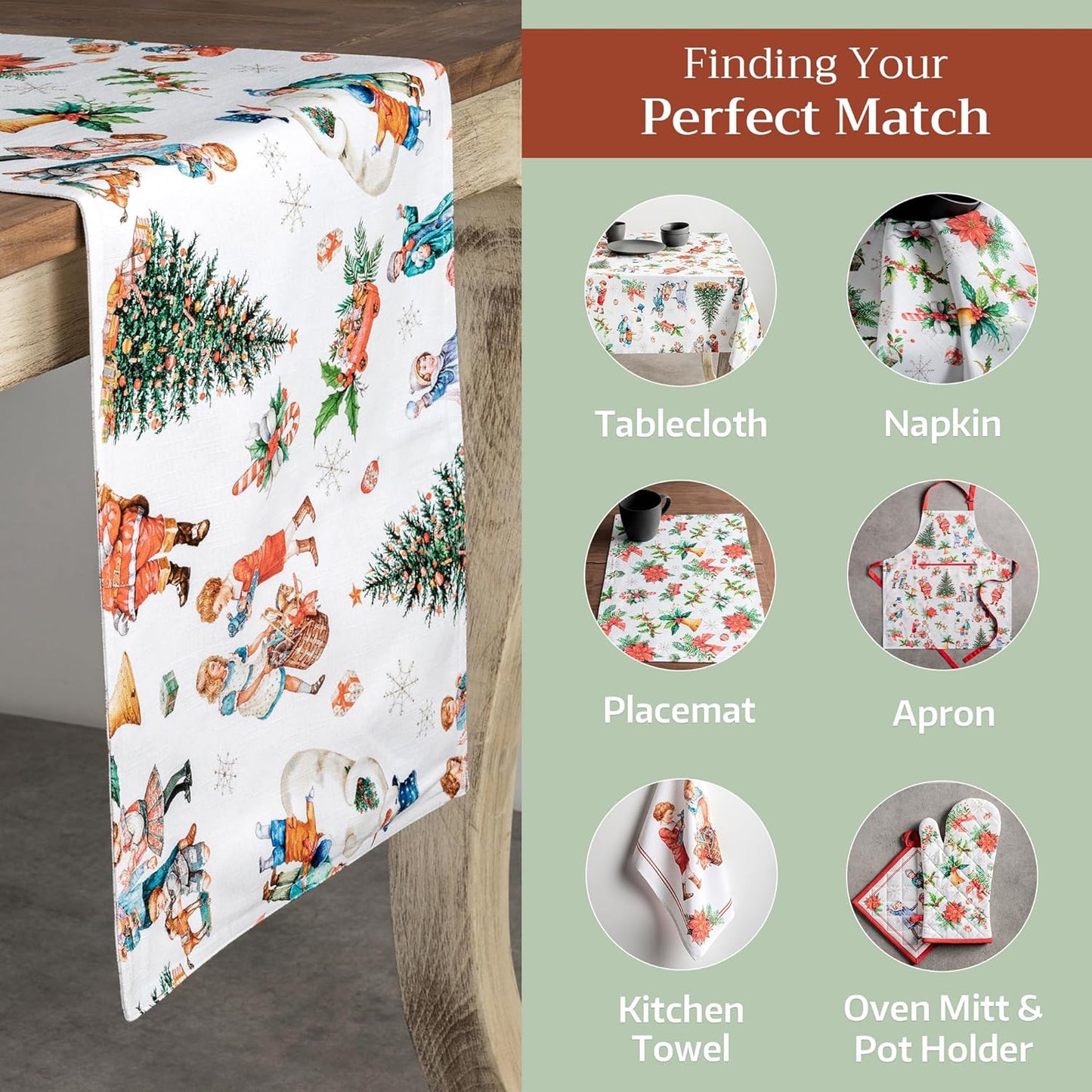 Maison d' Hermine Table Runner 100% Cotton Double Layer Table Runners 108 inches Long for Thanksgiving Christmas Decorations Home Kitchen Dining Party Wedding (Chromo, 14.5" x 108")