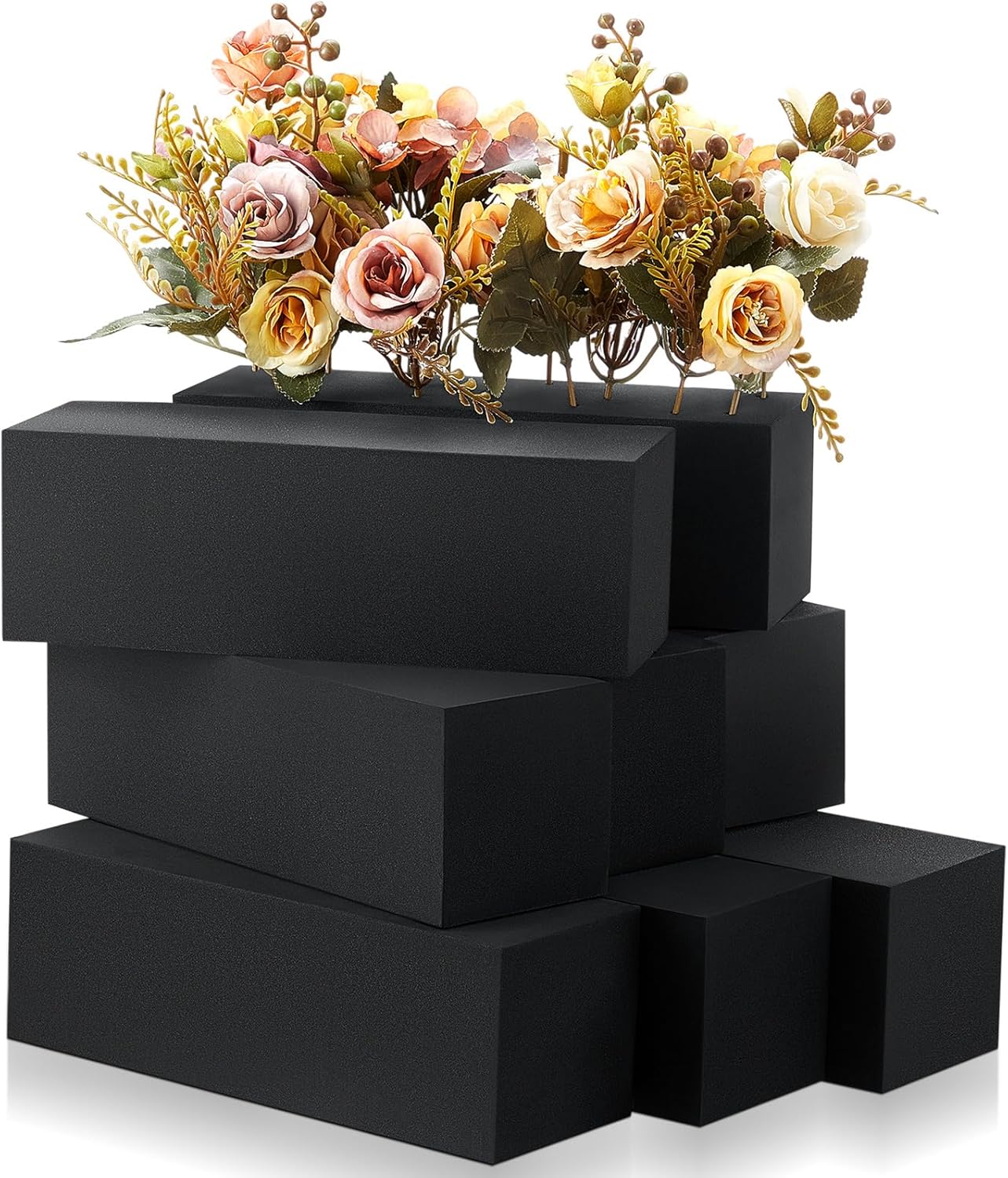 Lallisa 4 Pcs Reusable Floral Foam Blocks Water Weather Resistant Dry Floral Foam for Artificial Flower Arrangements Outdoor Flower Boxes Outside Hanging Planters Wedding Home Decor (9 x 3 x 3")
