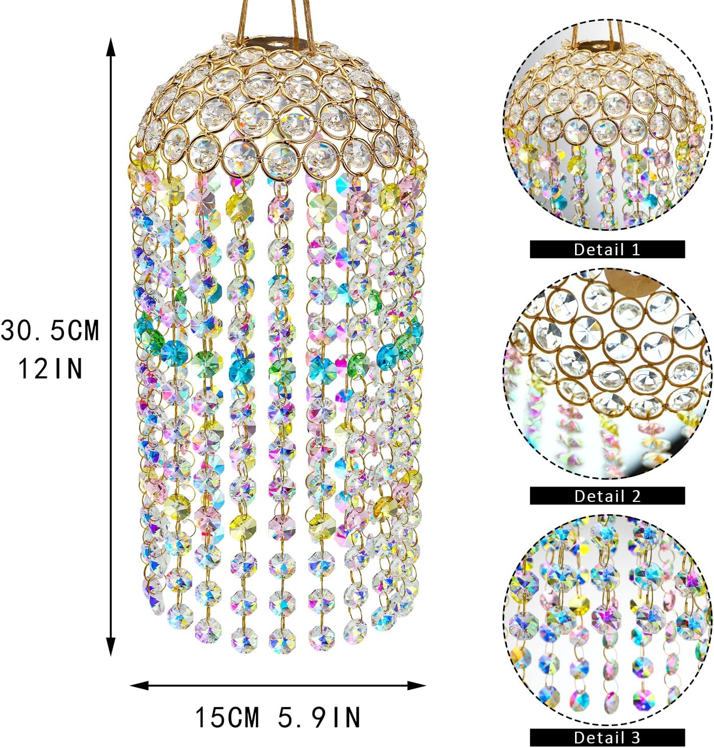 Crystal Suncatchers Window Hanging Wind Chime Garden Porch Home Wedding Party Suncatcher Rainbow Maker Crystal Glass Beads Prisms Sun Catcher