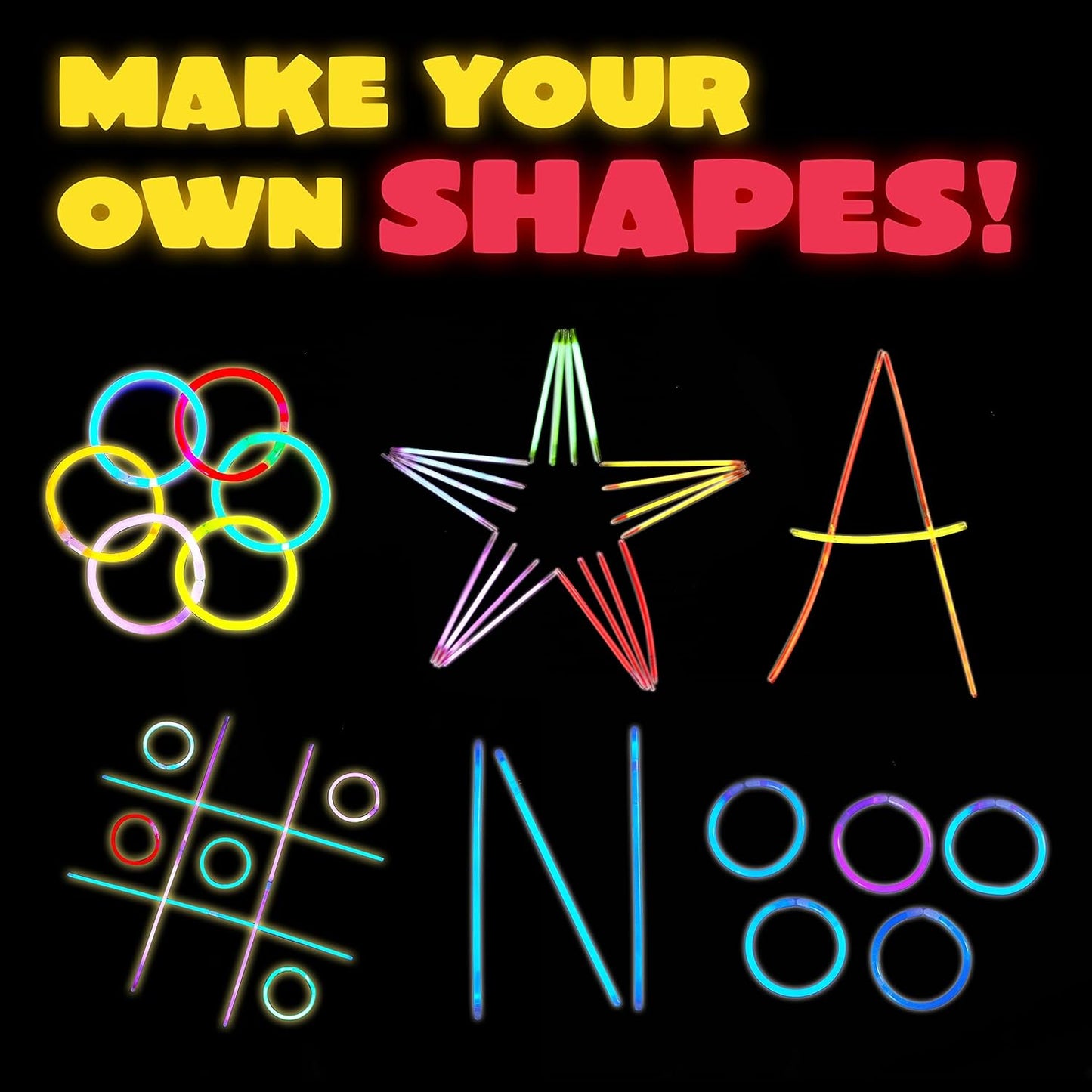 JOYIN 144 Pcs 8" Glowsticks, Halloween Supplies Pack, Bracelets Necklaces, Glow in the Dark Party Favors, Easter, Christmas, Football Party Supplies