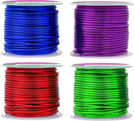 Mandala Crafts 13 Gauge Anodized Aluminum Craft Wire for Jewelry Making - 240 FT Colored Flexible Rainbow Wire - Bendable for Bonsai Armature Crafting Sculpting