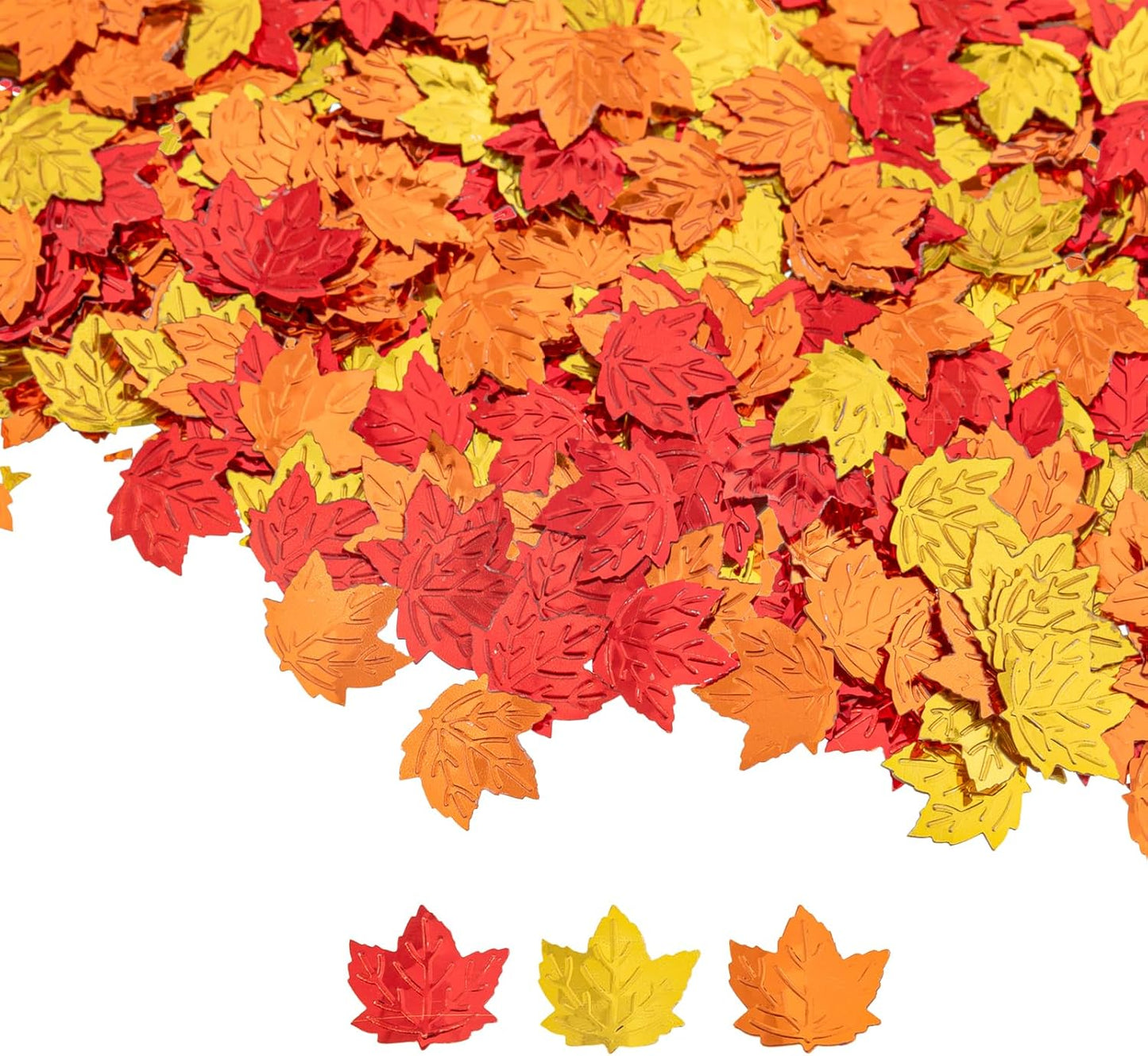 Fall Maple Leaf Confetti Decorations, Thanksgiving Metallic Foil Maple Leaves Table Confetti Glitter Sprinkles Sequin for Thanksgiving's Day Autumn Party Home Decoration, 800pcs/100g