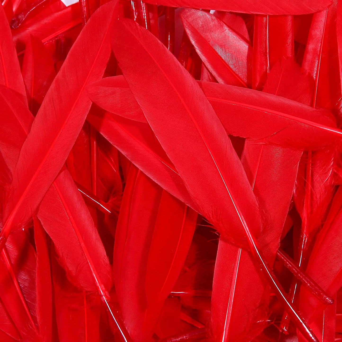 FeelfunFeather 120pcs Red Goose Cochettes Feather Natural Bulk 4-6 inch 10-15cm for Wedding Party Christmas Decorations DIY Crafts Goose Cochettes Feather