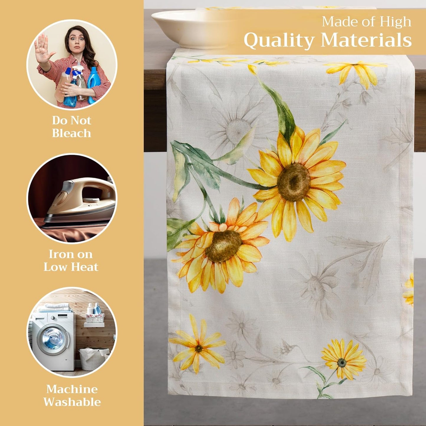 Maison d' Hermine Table Runner 100% Cotton Single Layer Table Runners 108 inches Long Decorative for Home Kitchen Dining Party Baby Shower Wedding Bridal Shower Spring Summer (Candice, 14.50" x 108")